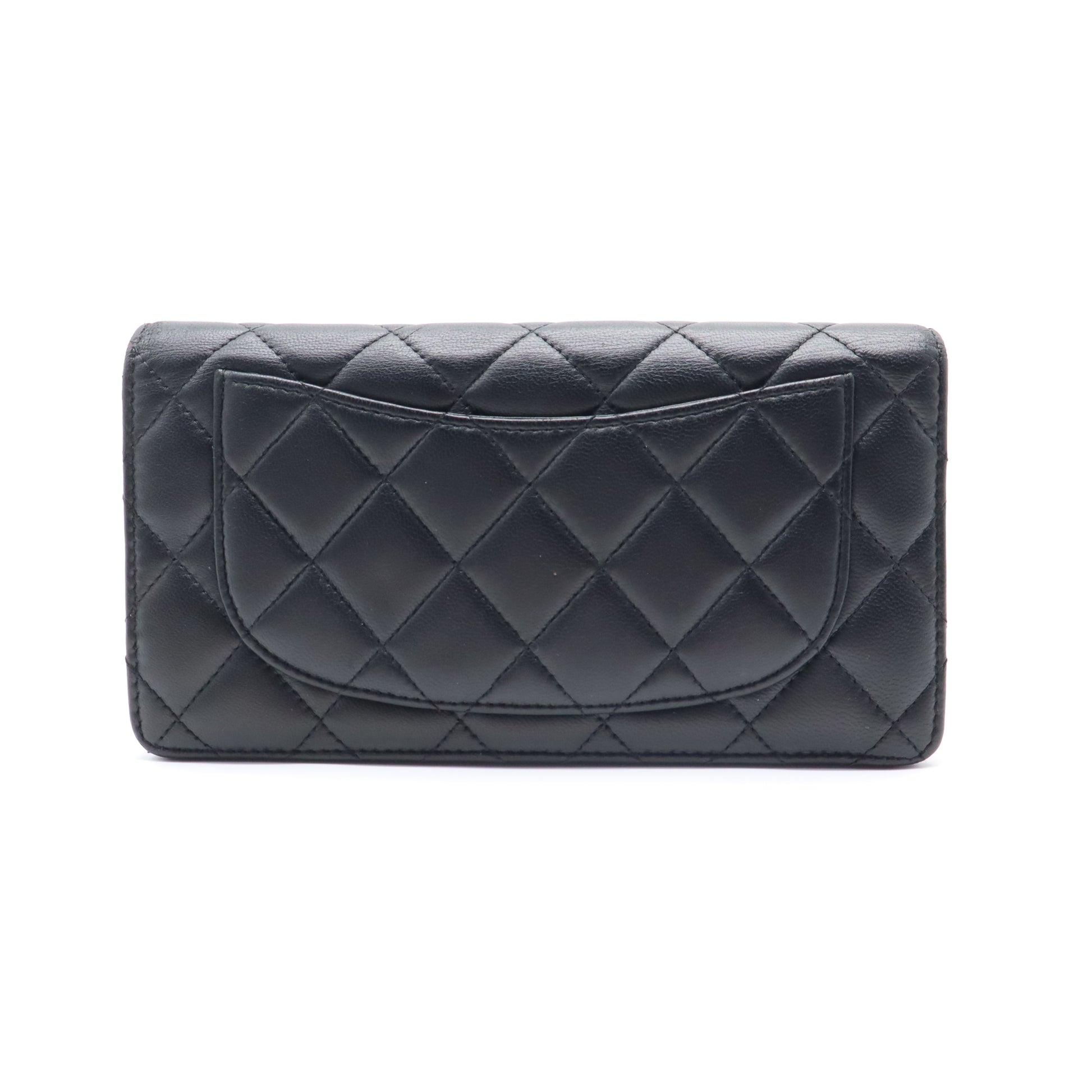 Chanel Classic Flap Wallet Quilted Long Black W21635