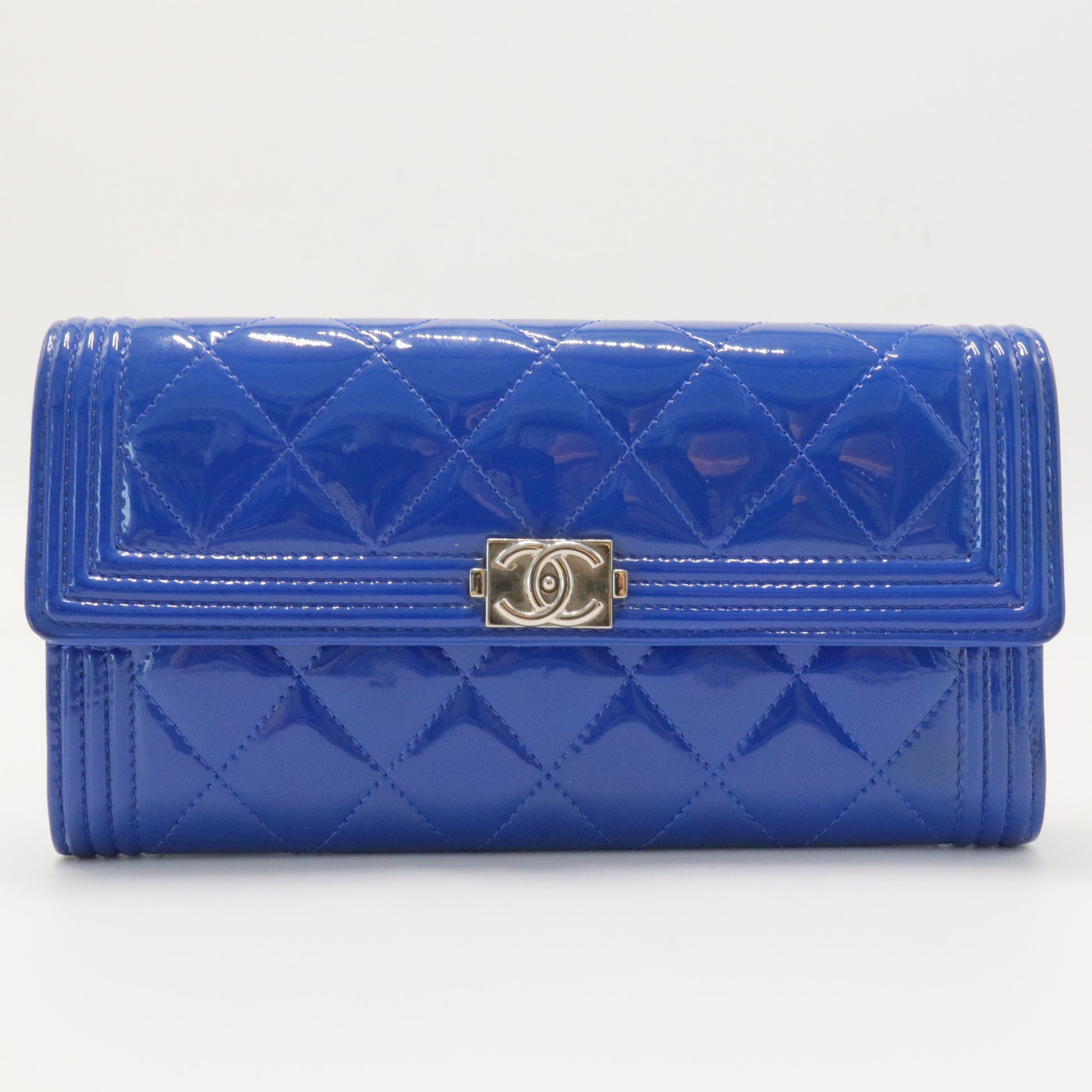 Boy Flap Wallet Quilted Patent Long