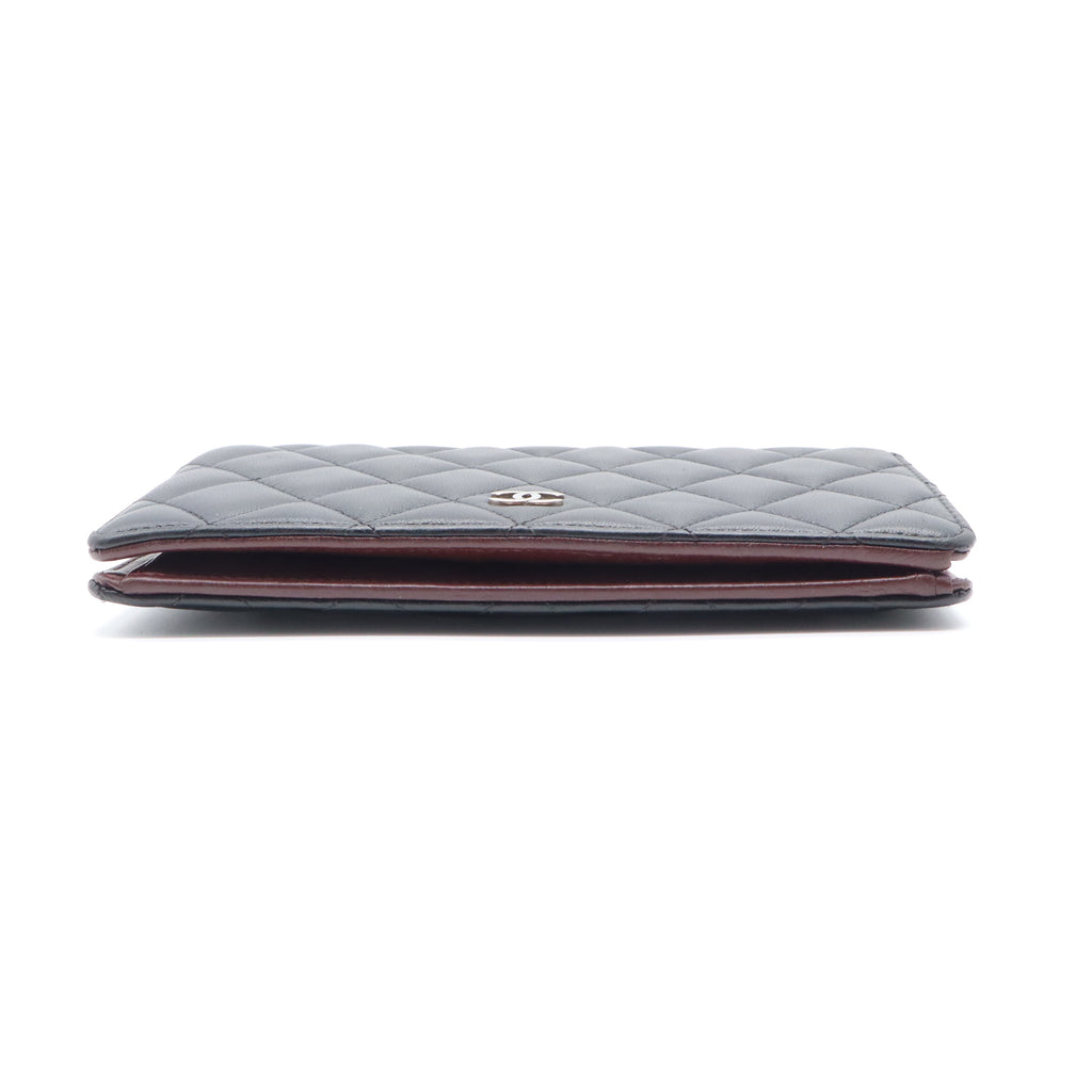 Chanel Classic Flap Wallet Quilted Long Black W21635