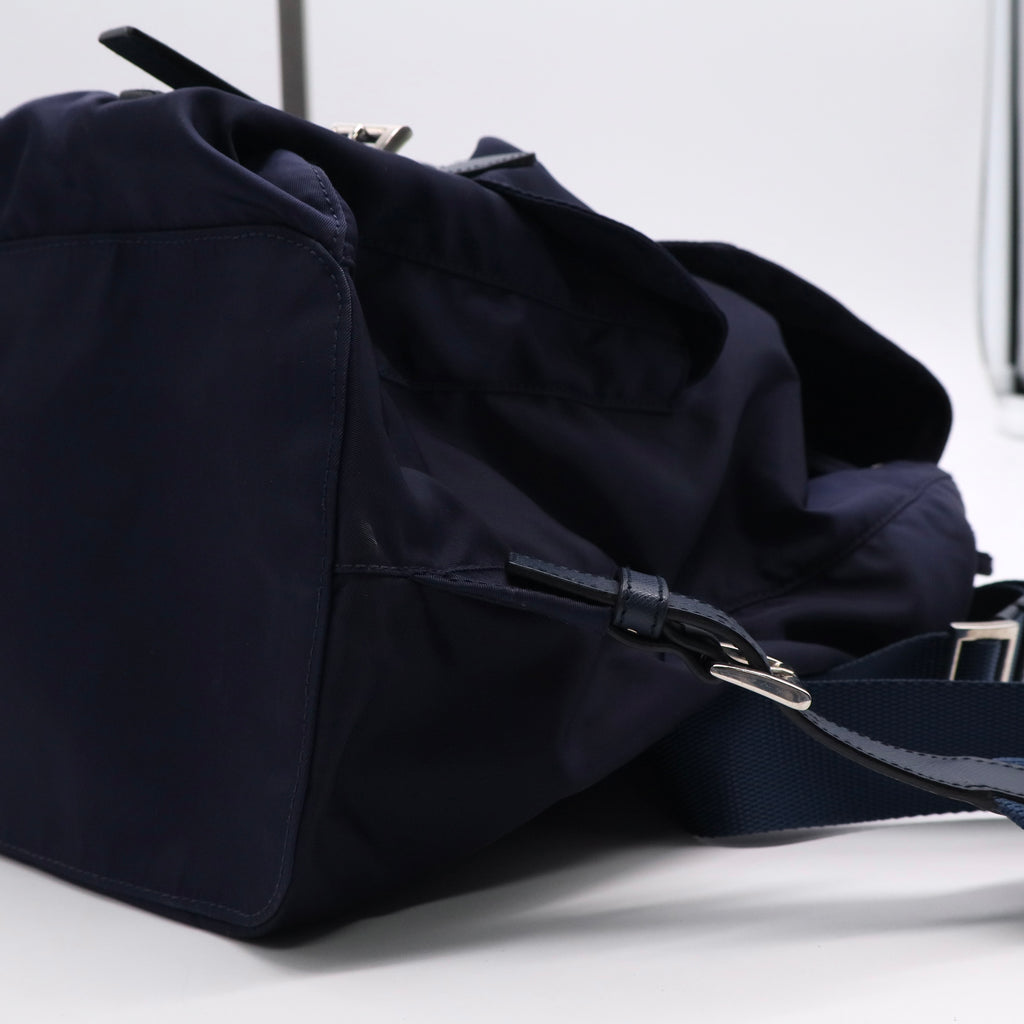 Tessuto Nylon Saffiano Vela Medium Backpack Baltico Twins ldj3077