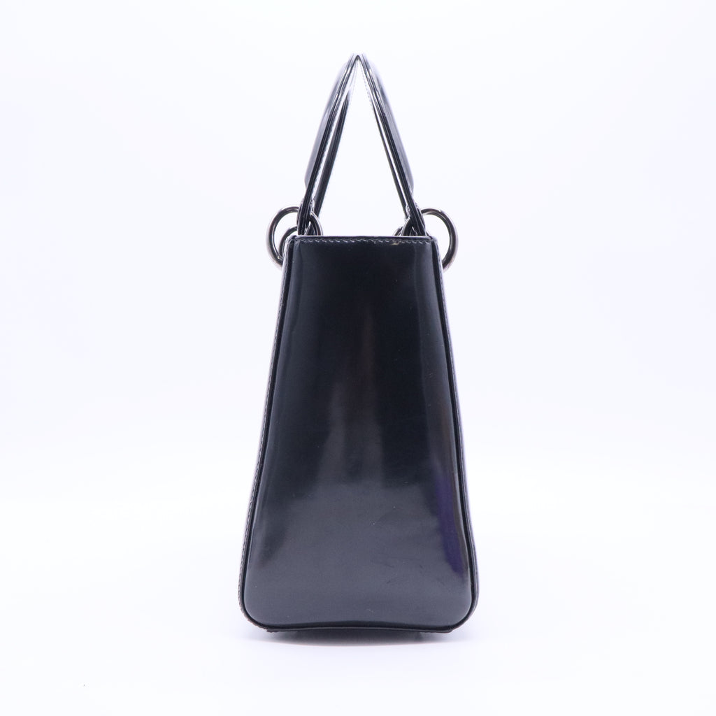 Medium Patent Lady Dior satchel