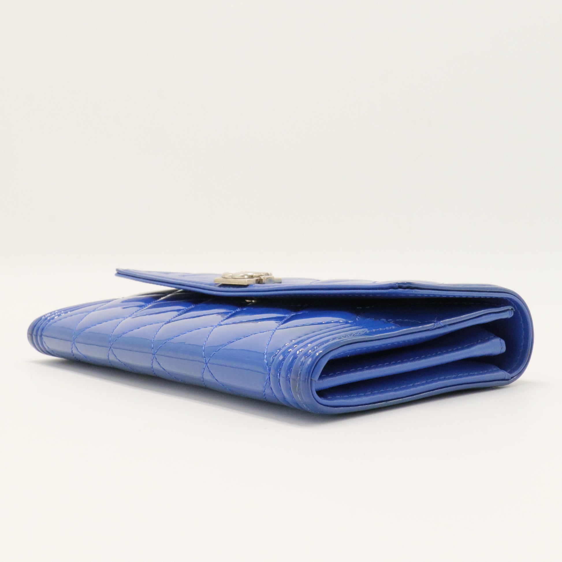Boy Flap Wallet Quilted Patent Long