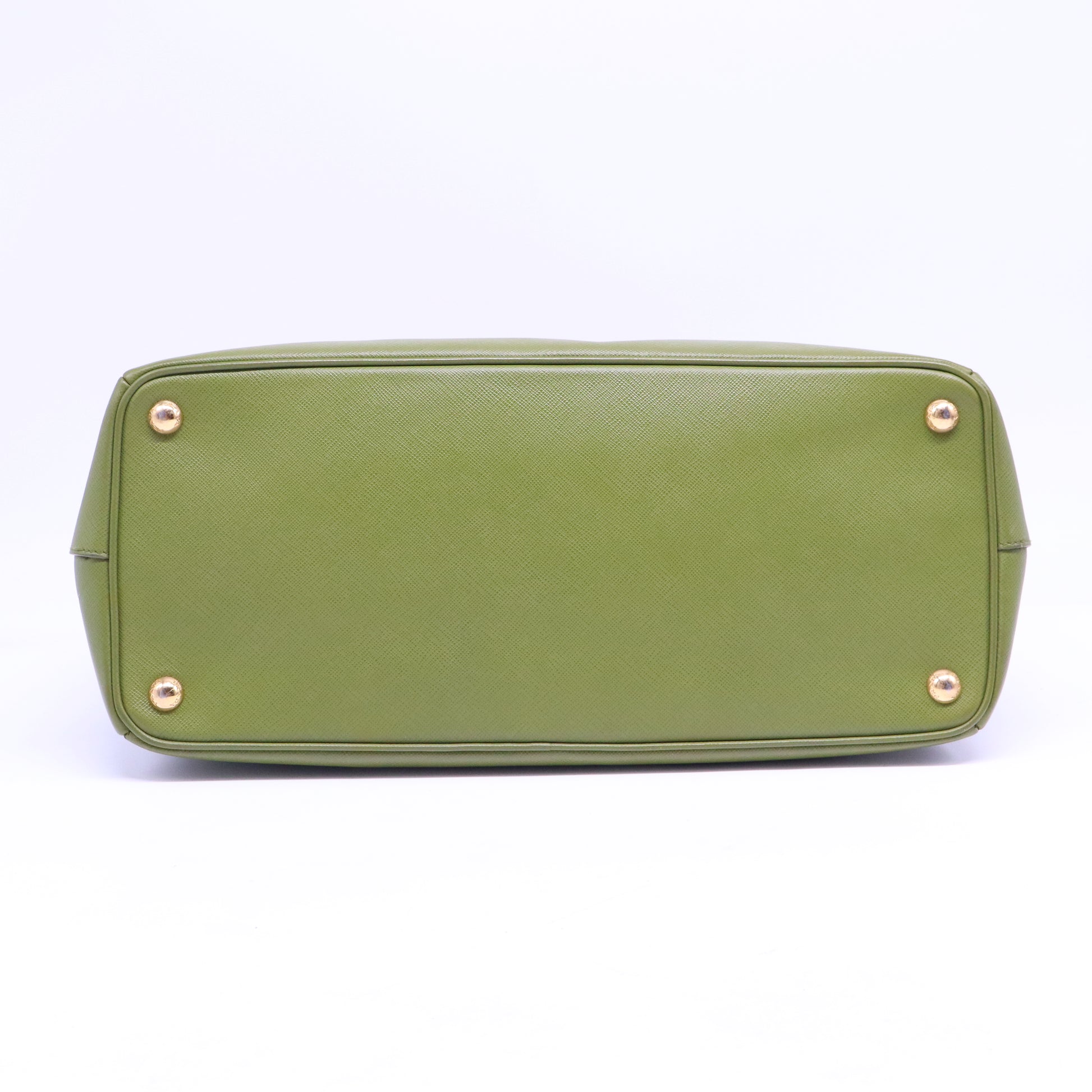 Green Saffiano Lux Leather Medium Double Zip Bag B21228