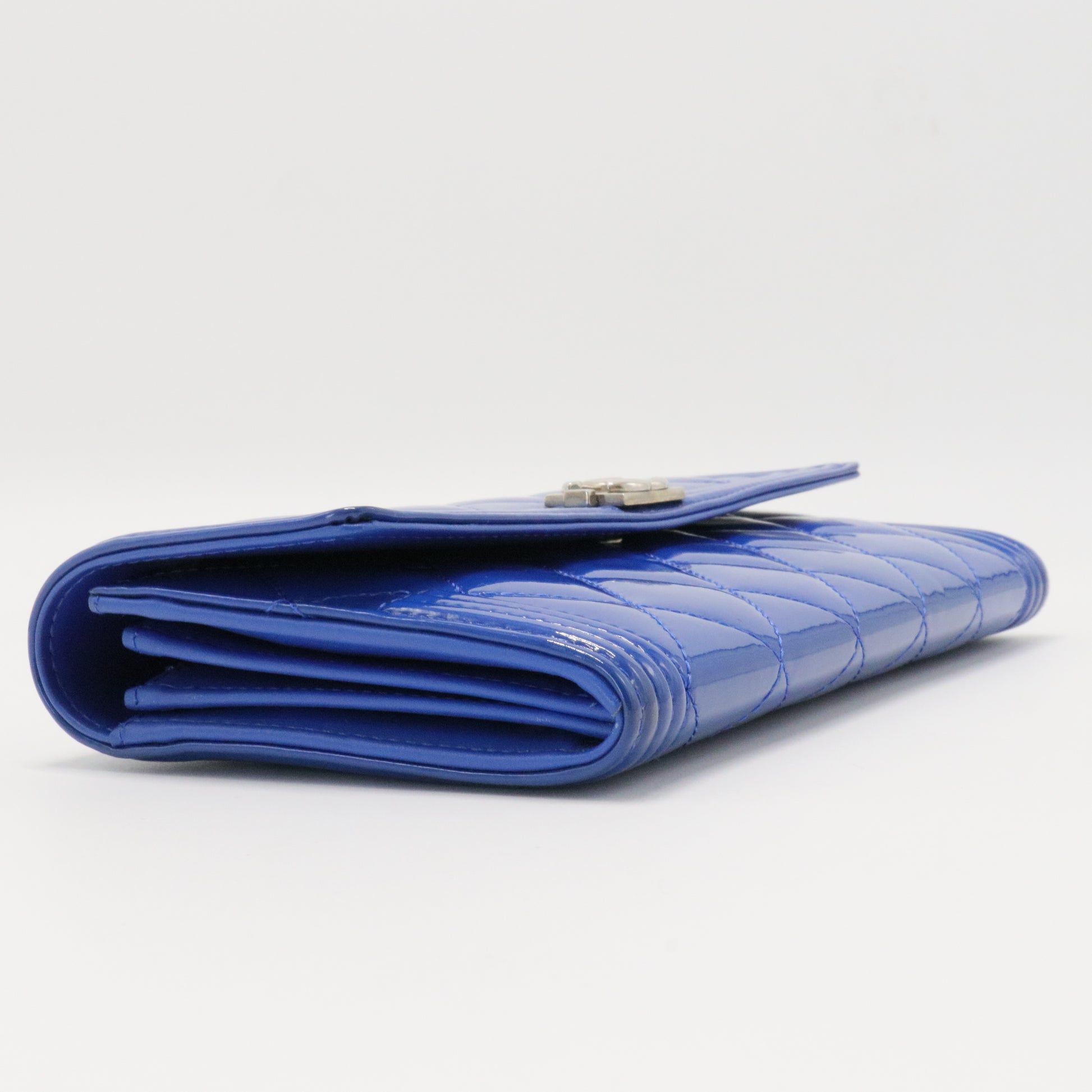 Boy Flap Wallet Quilted Patent Long
