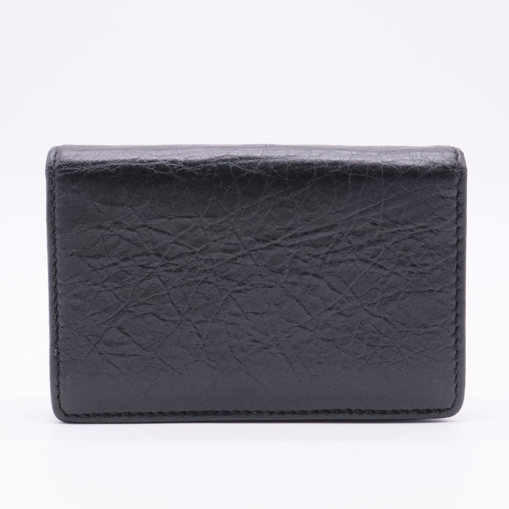Agneau Classic Gold Hardware Card Case Black