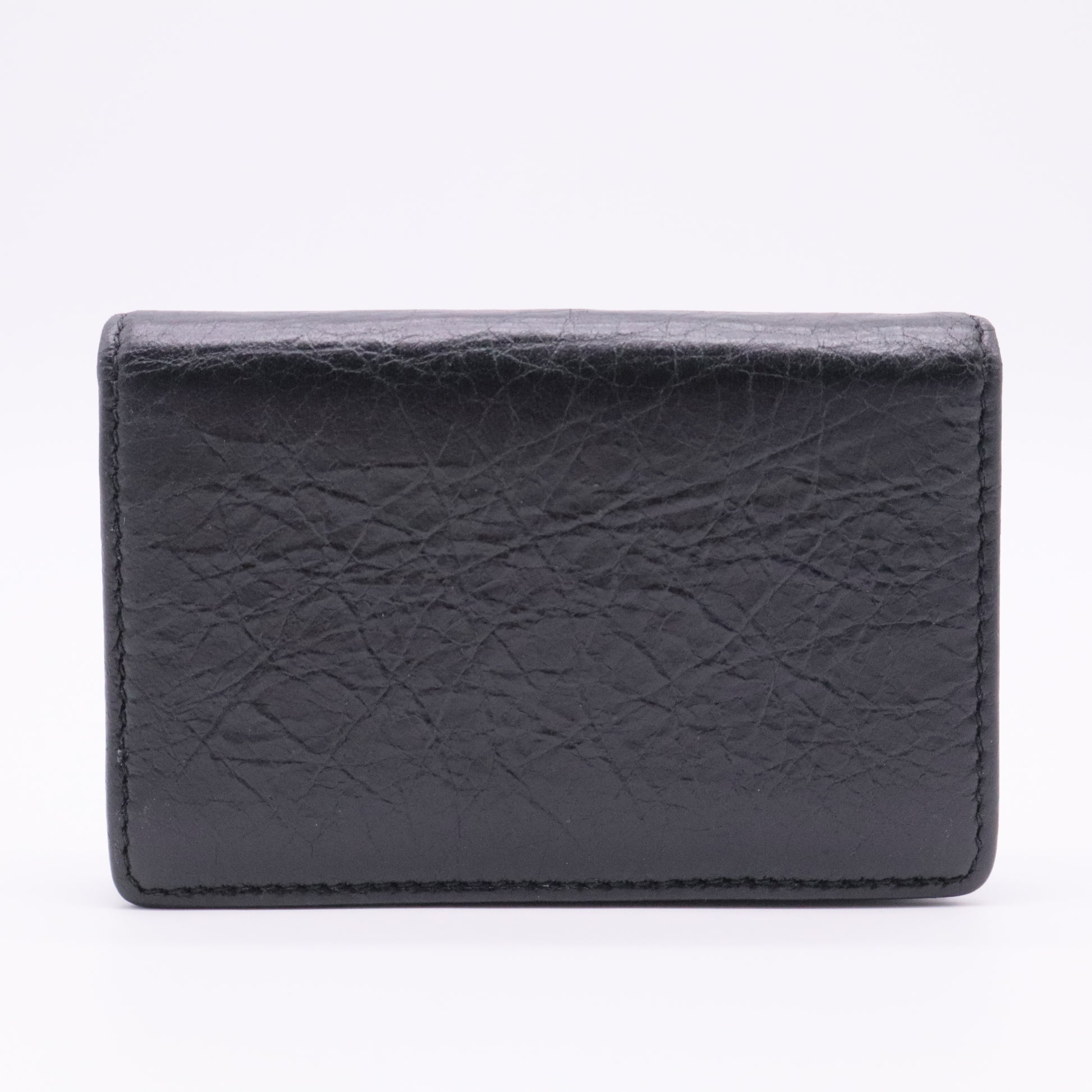 Agneau Classic Gold Hardware Card Case Black