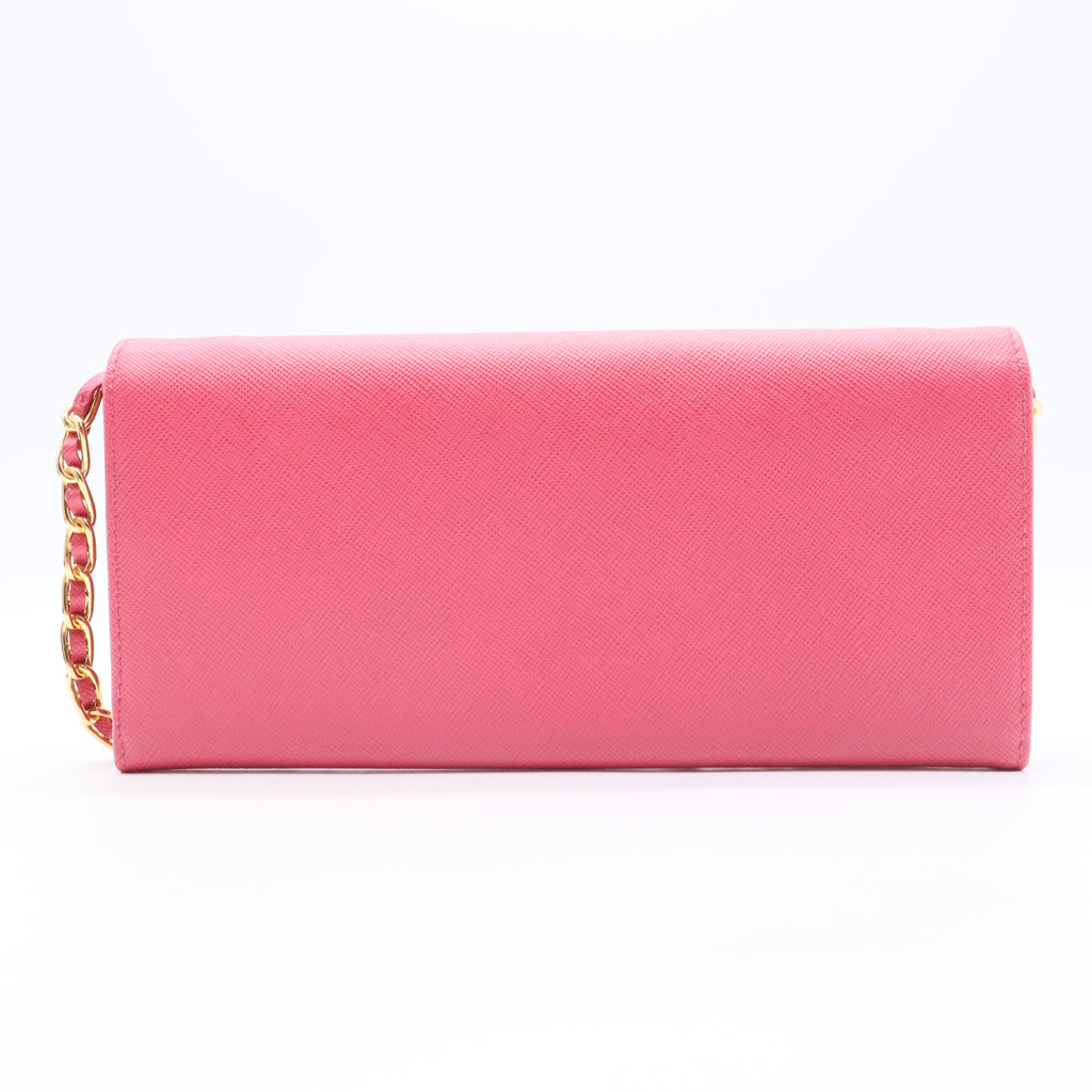 Wallet on Chain Saffiano Leather