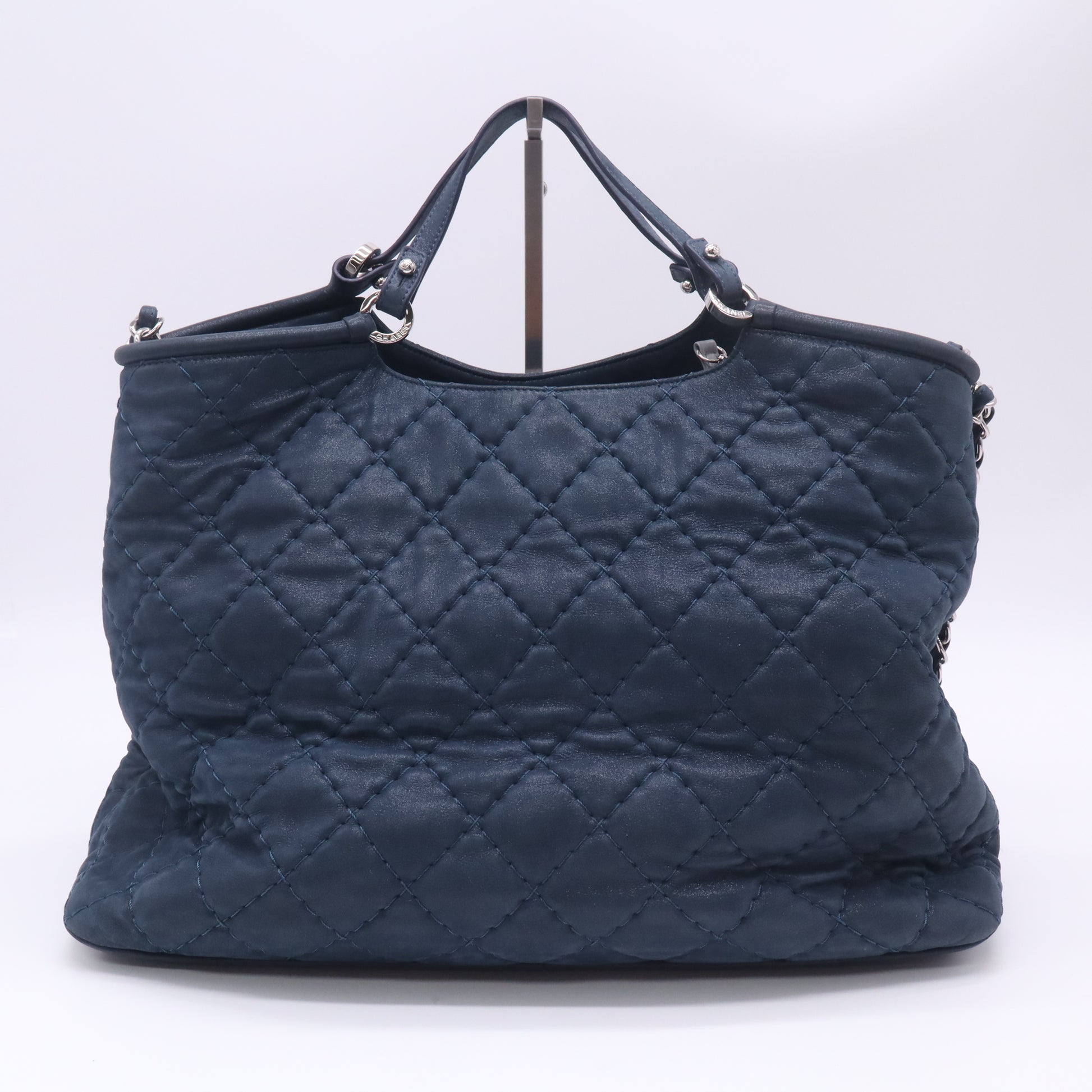 Iridescent Calfskin Quilted Large Sea Hit Tote B23264