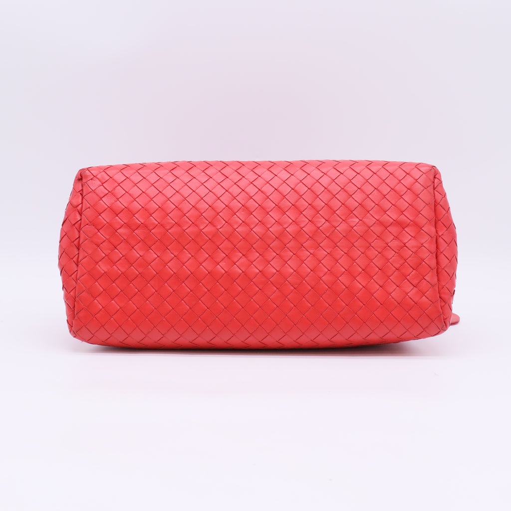 Nappa Intrecciato Small Roma Tote Red B23994