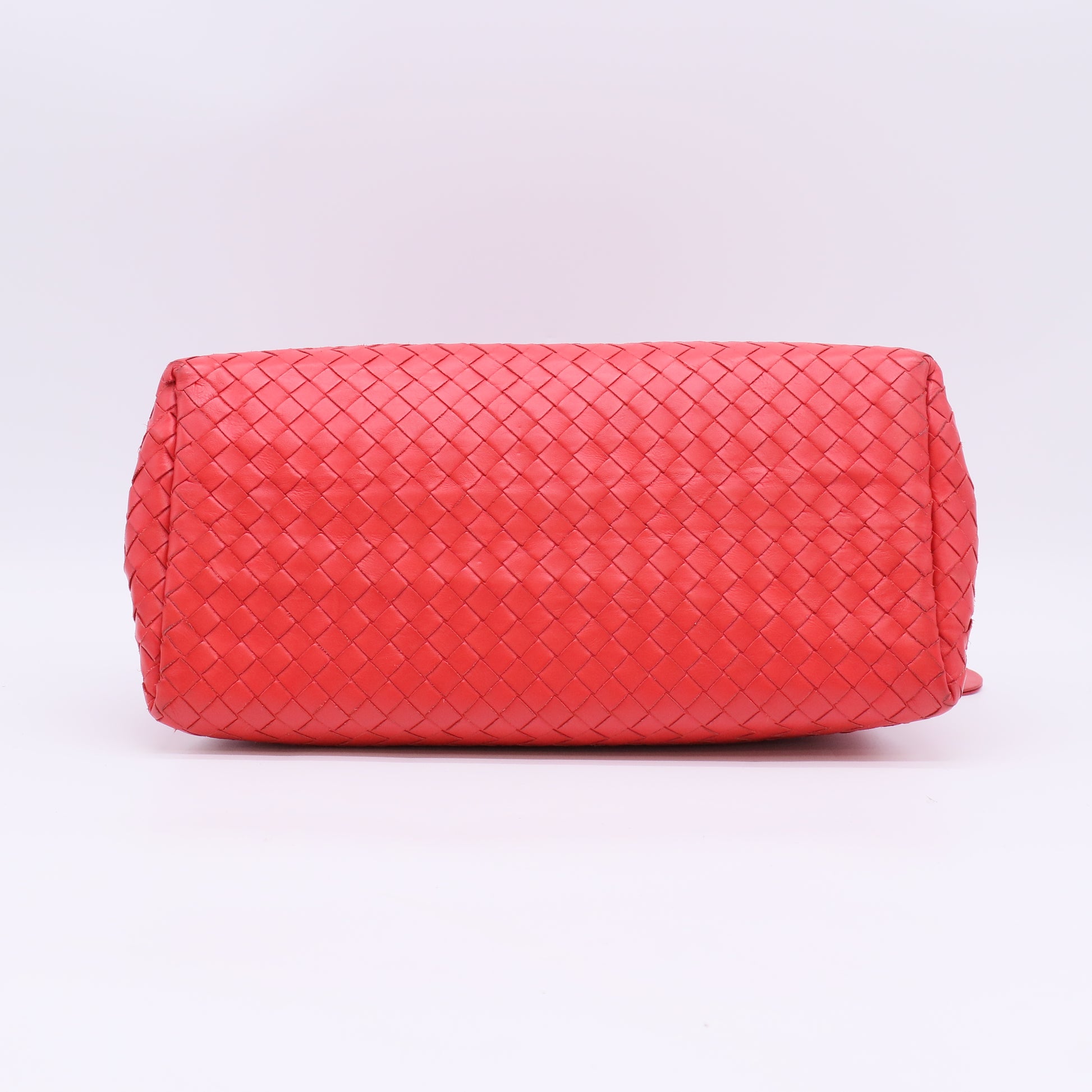 Nappa Intrecciato Small Roma Tote Red B23994