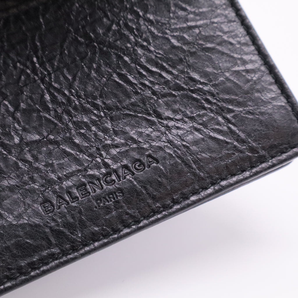 Agneau Classic Gold Hardware Card Case Black