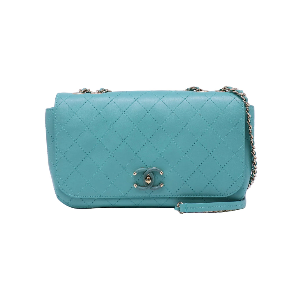 Covered CC Flap Bag Stitched Calfskin Medium Twins LDJ4445