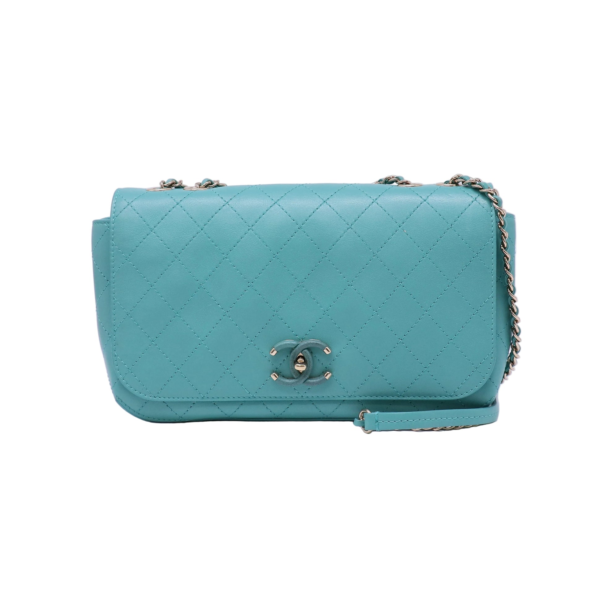 Covered CC Flap Bag Stitched Calfskin Medium Twins LDJ4445