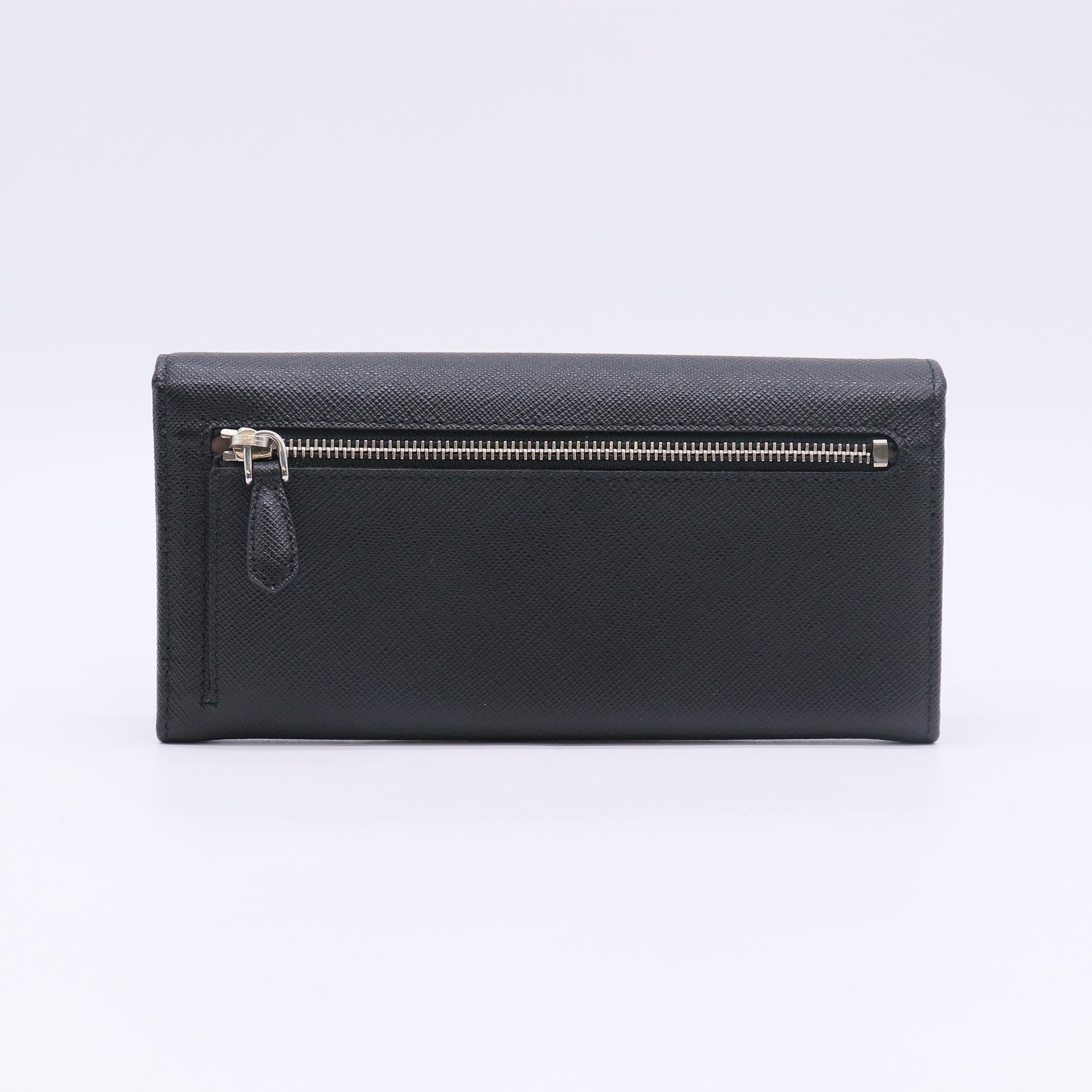 Black Saffiano Continental Flap Wallet W22710