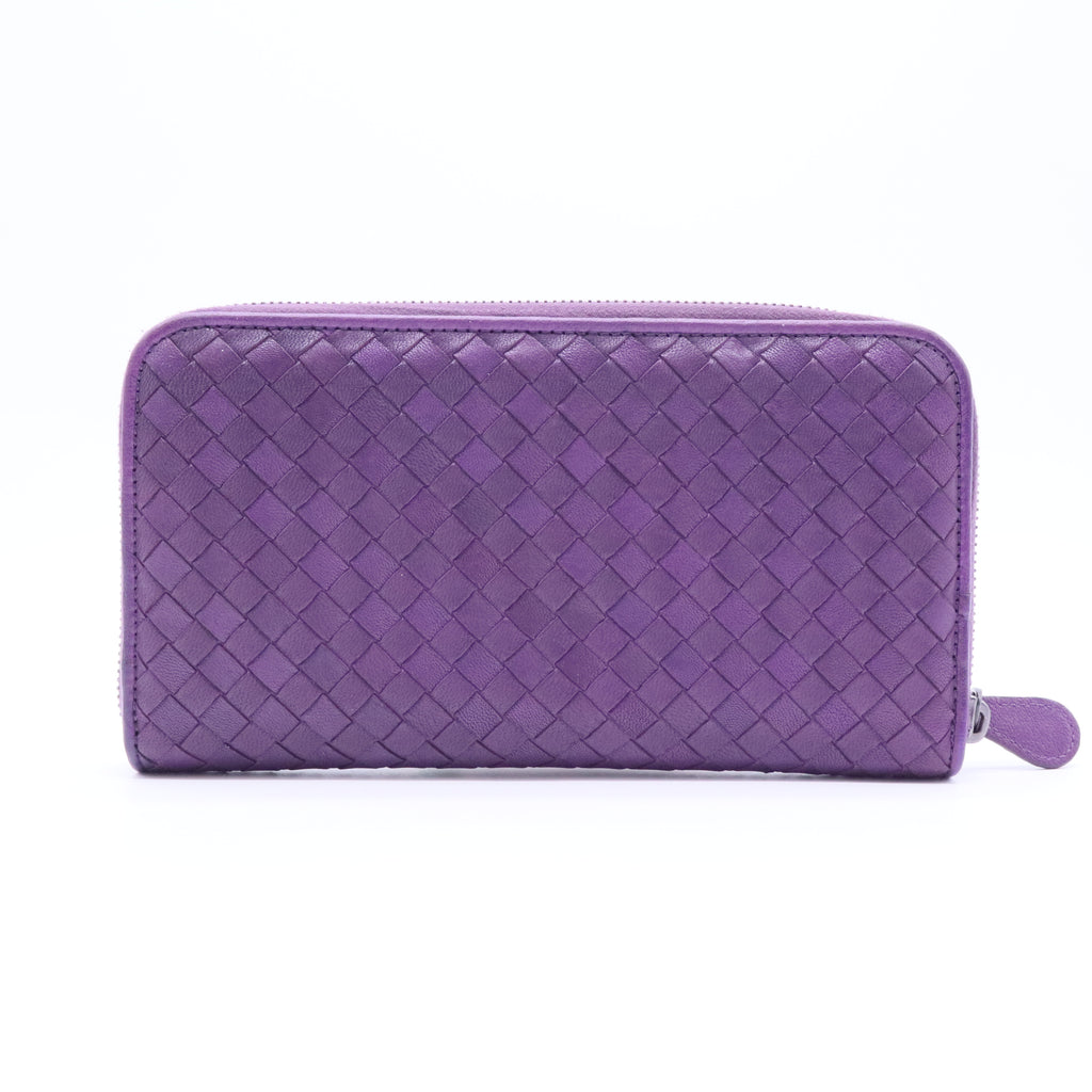 Nappa Intrecciato Zip Around Wallet