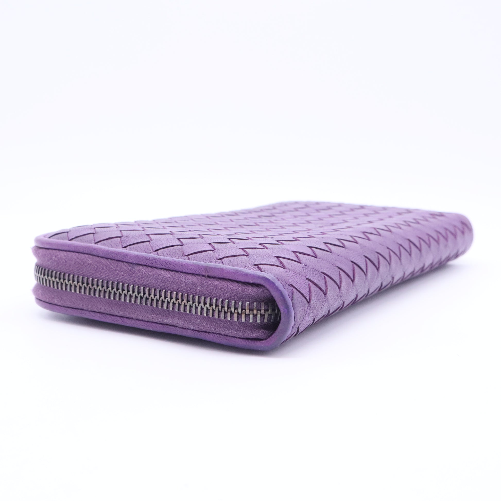 Nappa Intrecciato Zip Around Wallet