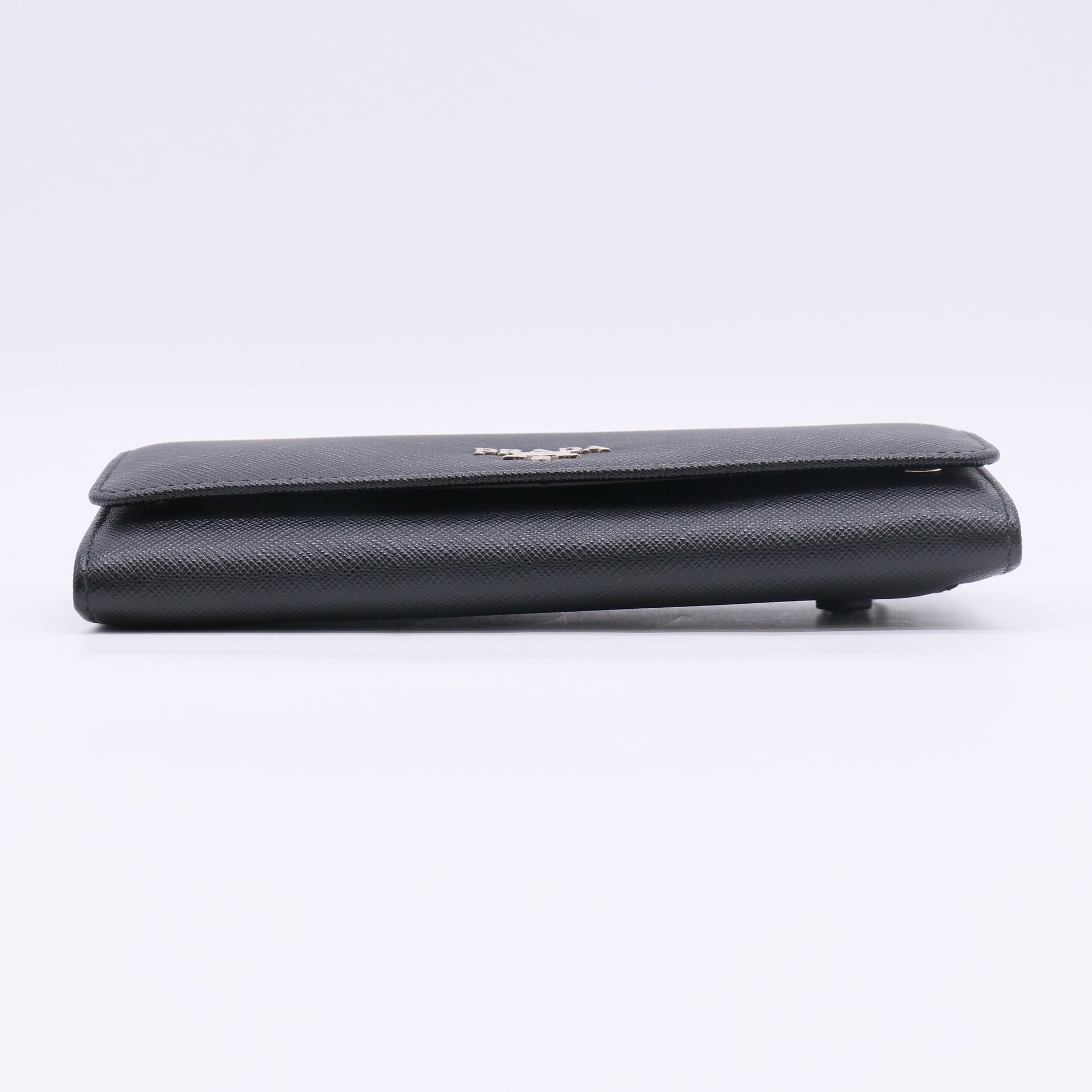 Black Saffiano Continental Flap Wallet W22710