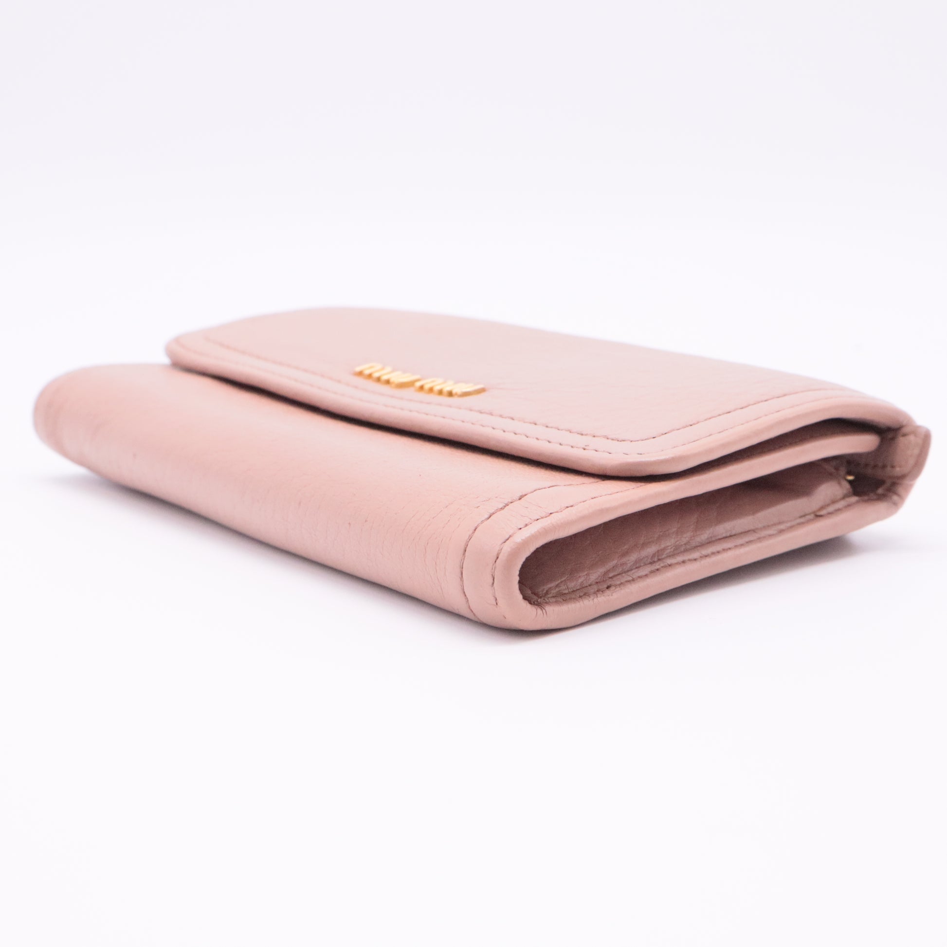 Pink Trifold Leather Wallet