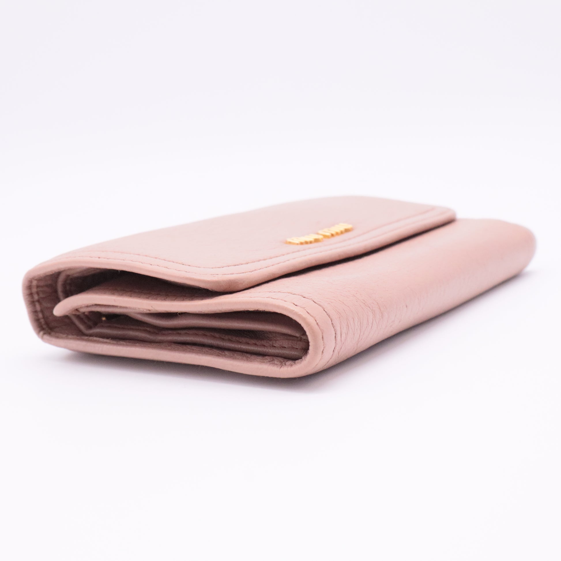 Pink Trifold Leather Wallet
