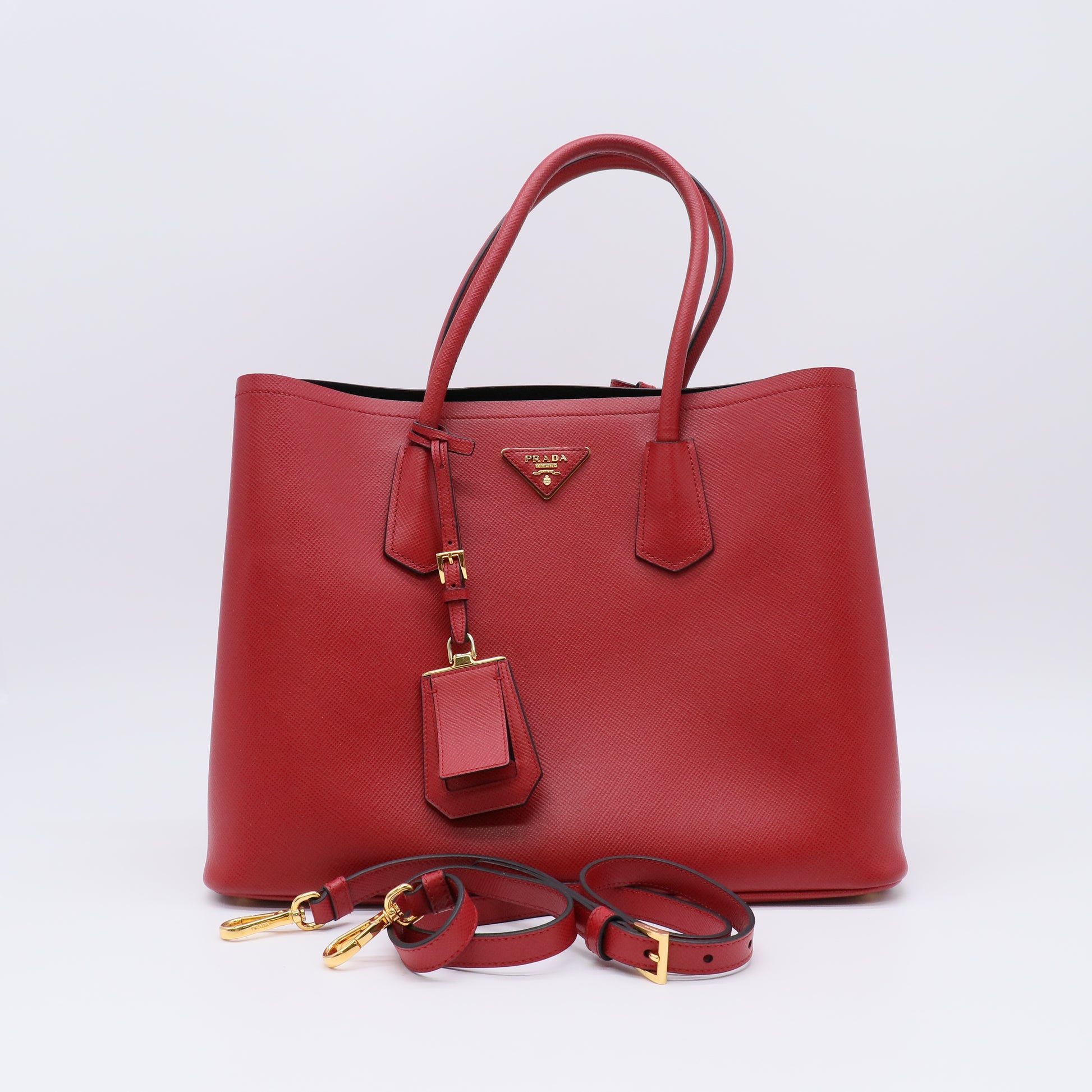 Cuir Double Tote Saffiano Leather Large Twins B22263