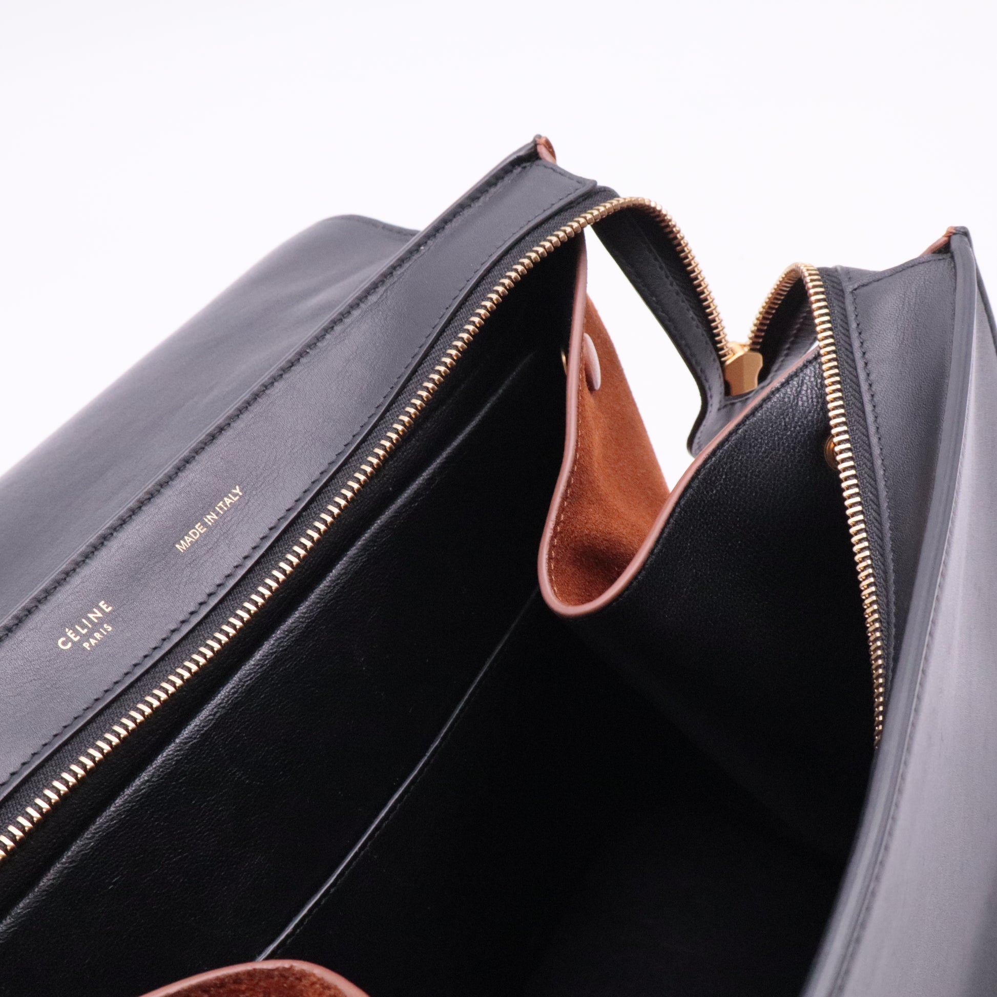 Tricolor Calfskin Small Trapeze Bag