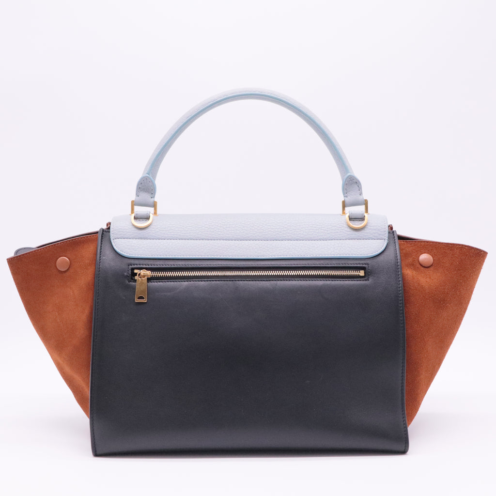 Tricolor Calfskin Small Trapeze Bag