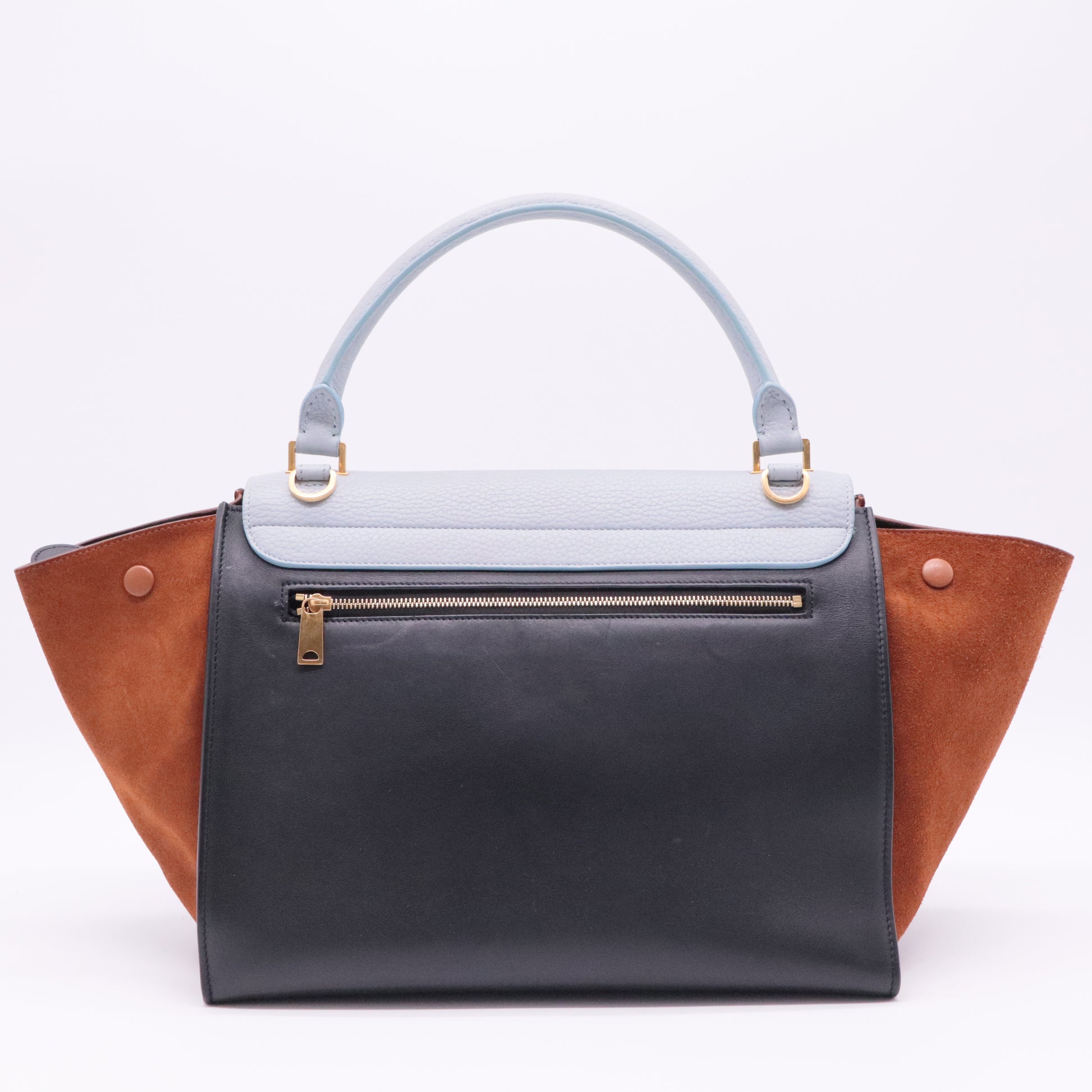 Tricolor Calfskin Small Trapeze Bag