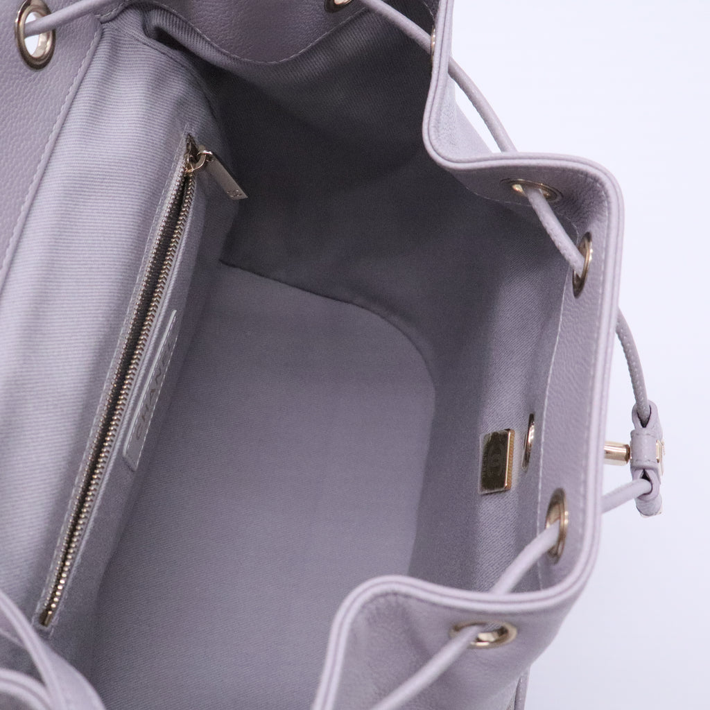 Caviar Quilted Business Affinity Backpack Grey