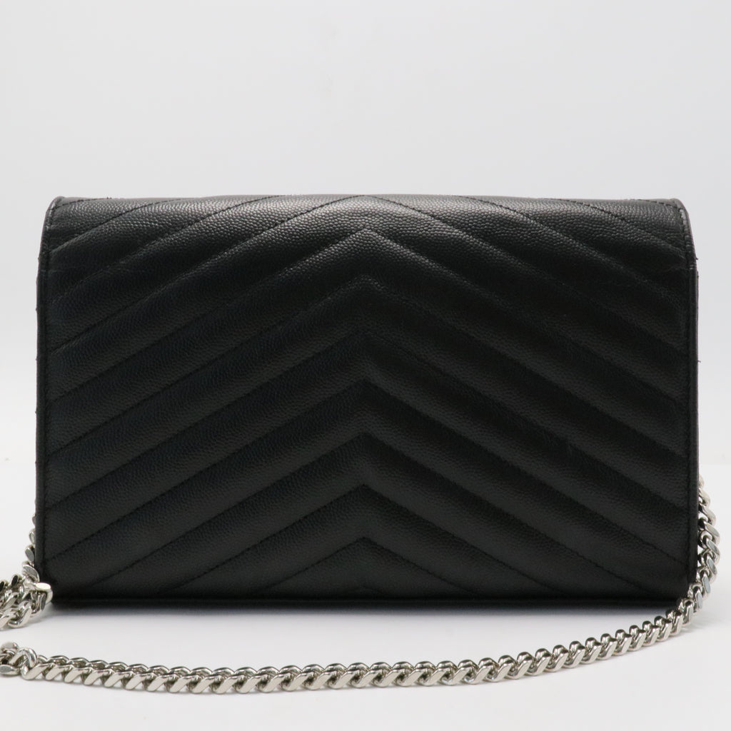Classic Monogram Wallet on Chain Matelasse Chevron Leather Medium