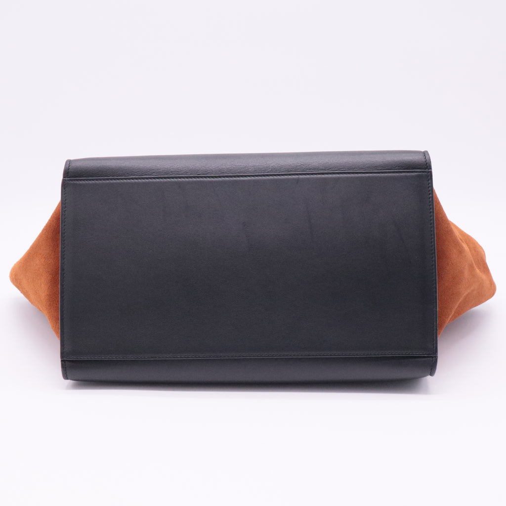 Tricolor Calfskin Small Trapeze Bag