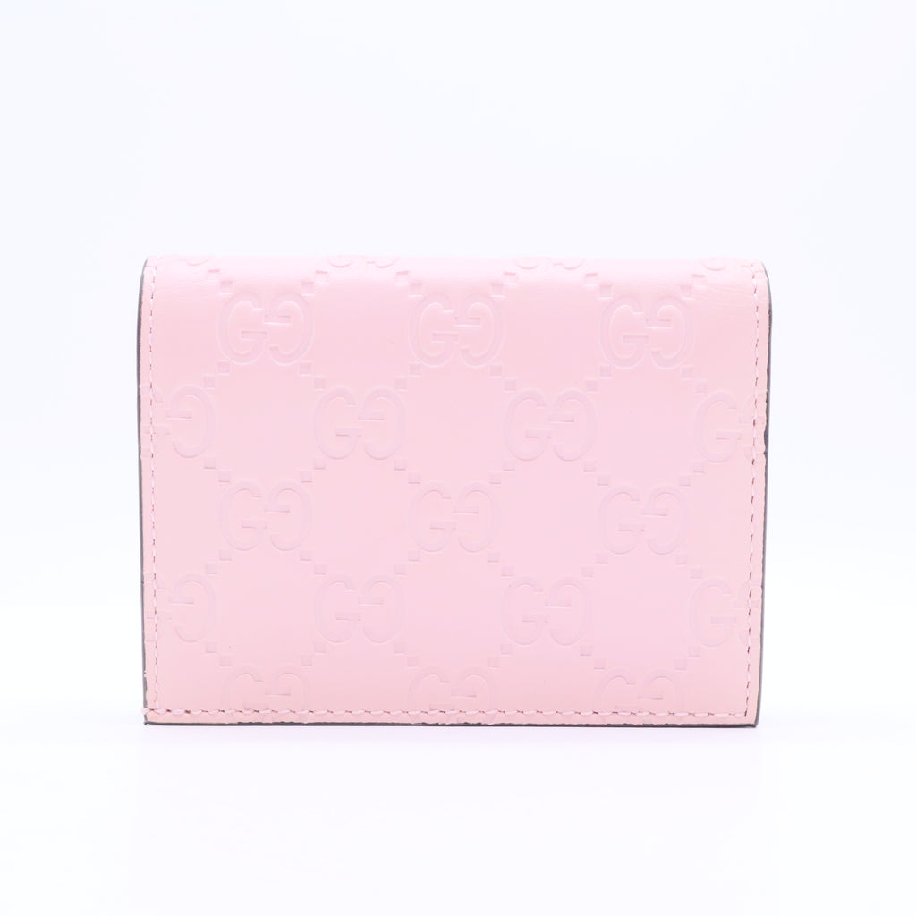 Guccissima Signature Crystal Cat Card Case Wallet