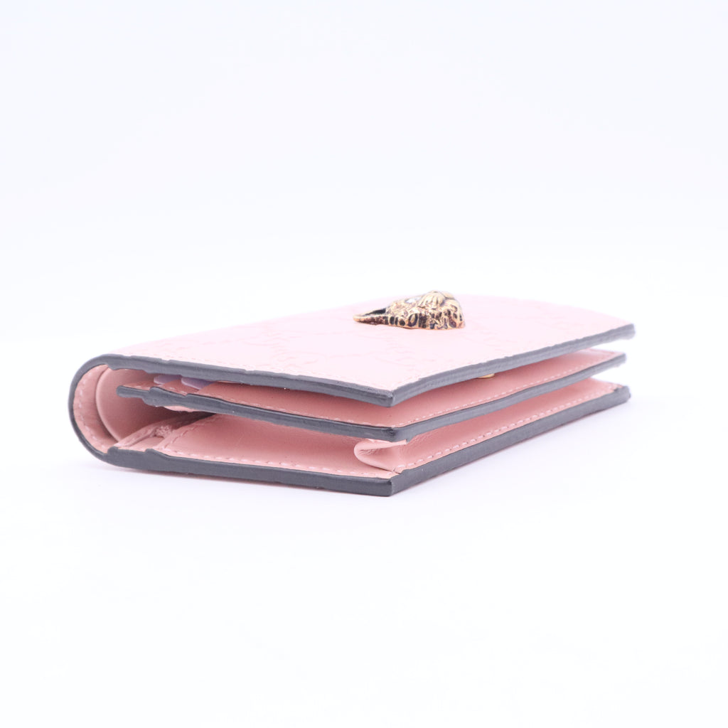 Guccissima Signature Crystal Cat Card Case Wallet