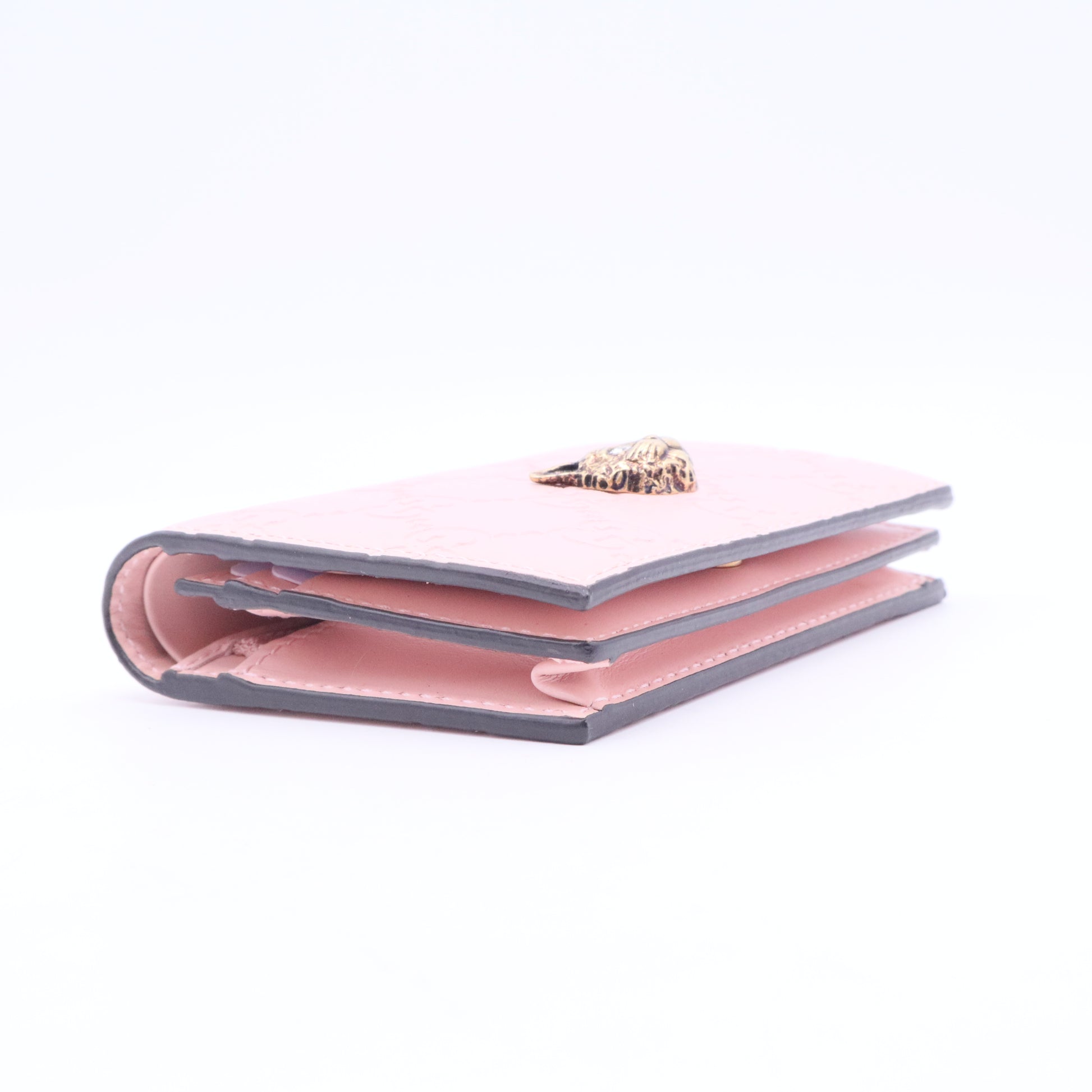 Guccissima Signature Crystal Cat Card Case Wallet