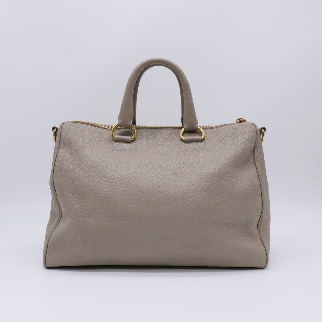 Prada Grafite Vitello Daino Leather Tote Bag B22254