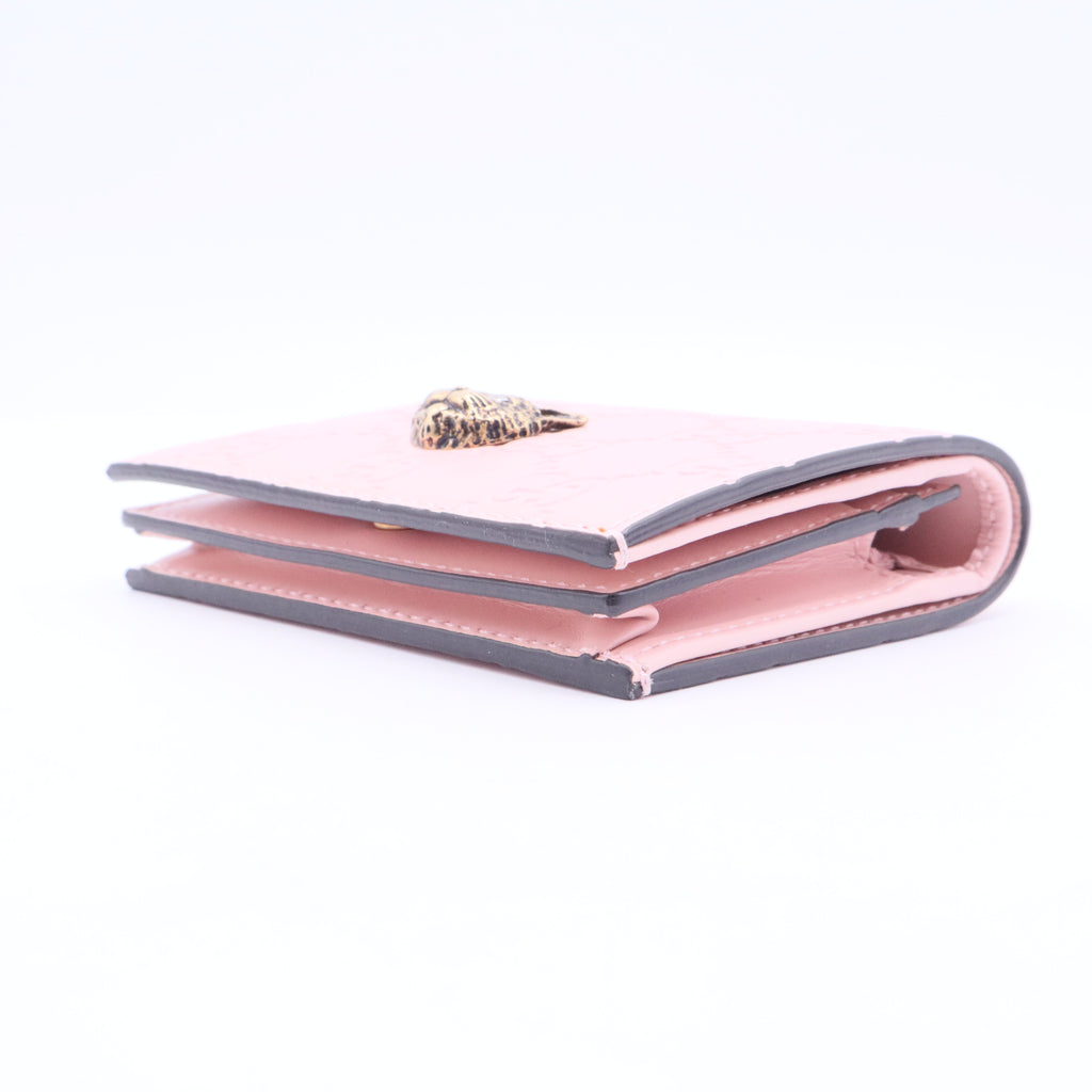 Guccissima Signature Crystal Cat Card Case Wallet