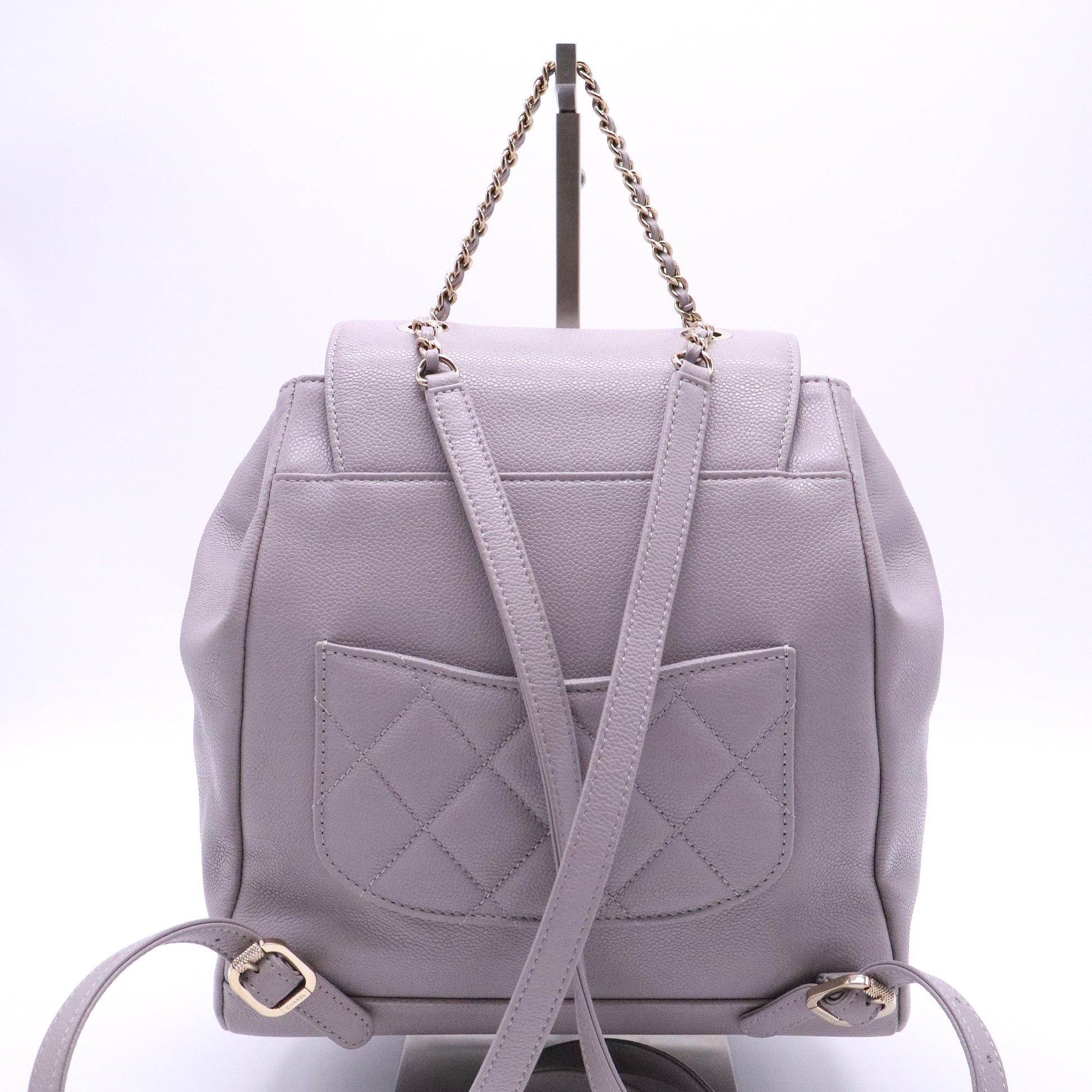 Caviar Quilted Business Affinity Backpack Grey