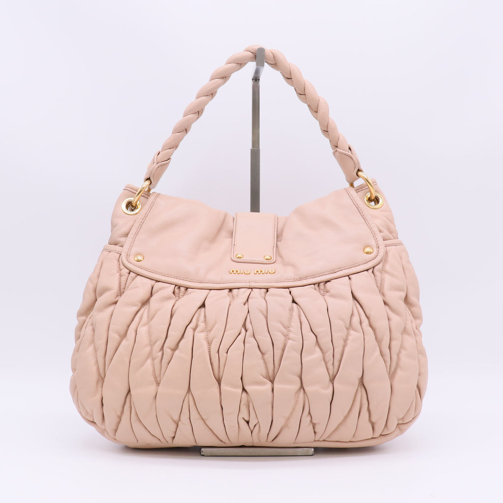 Miu Miu Coffer Matelassé Nappa Leather Handbag B23999
