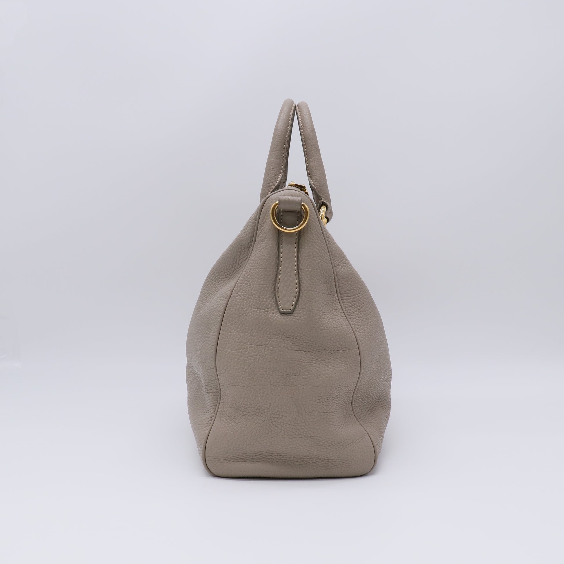 Prada Grafite Vitello Daino Leather Tote Bag B22254