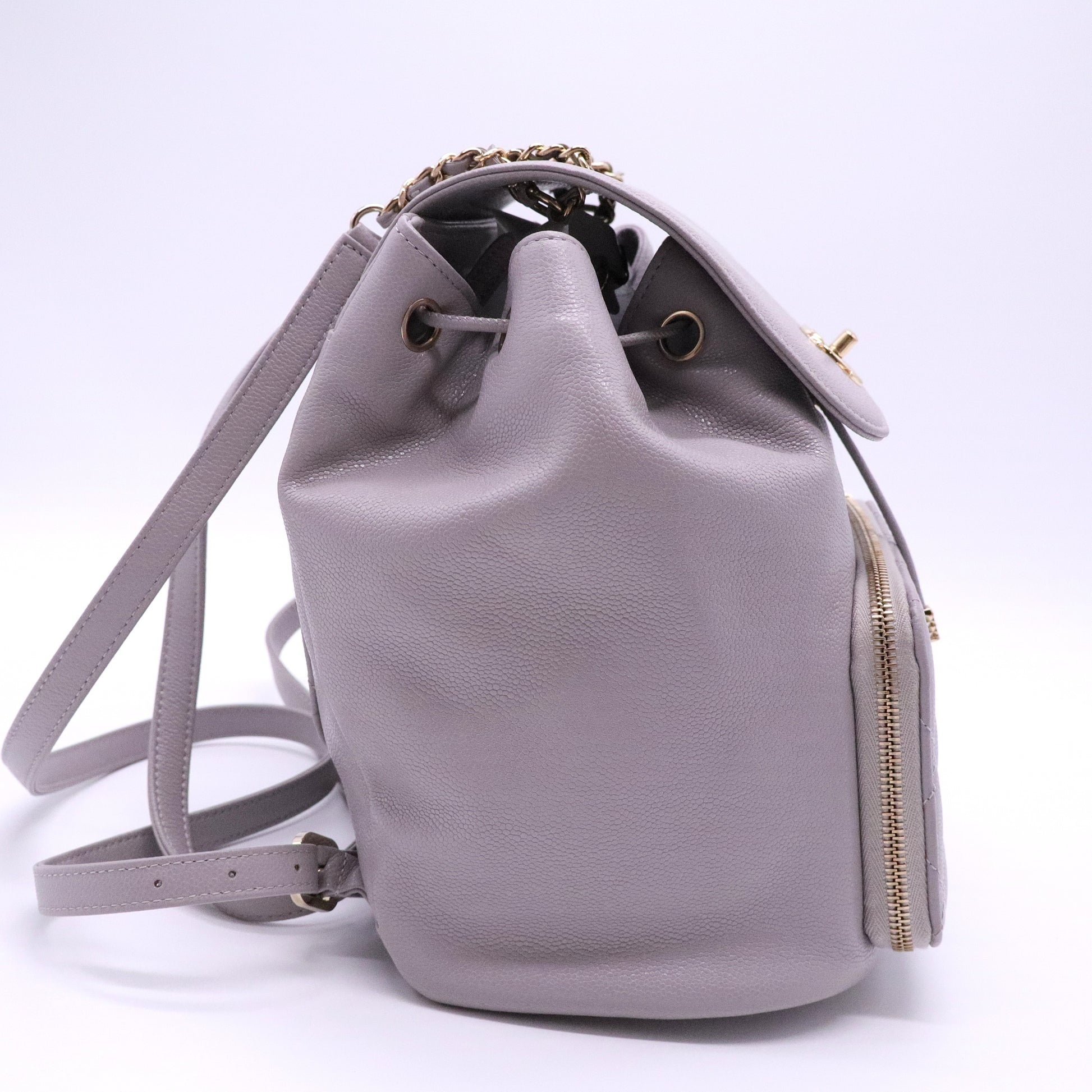 Caviar Quilted Business Affinity Backpack Grey