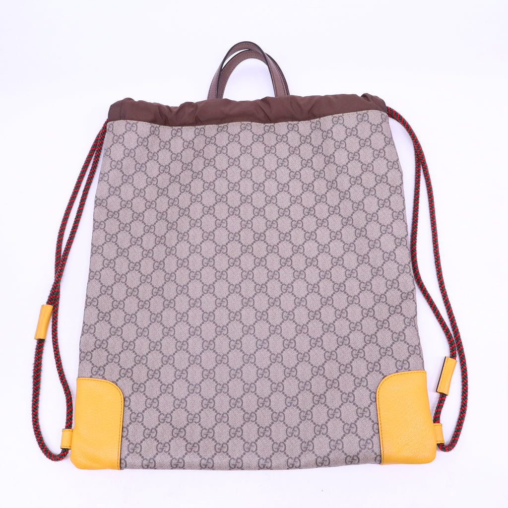 GG Supreme Monogram Neo Vintage Drawstring Backpack Beige New Acero Crop B20846