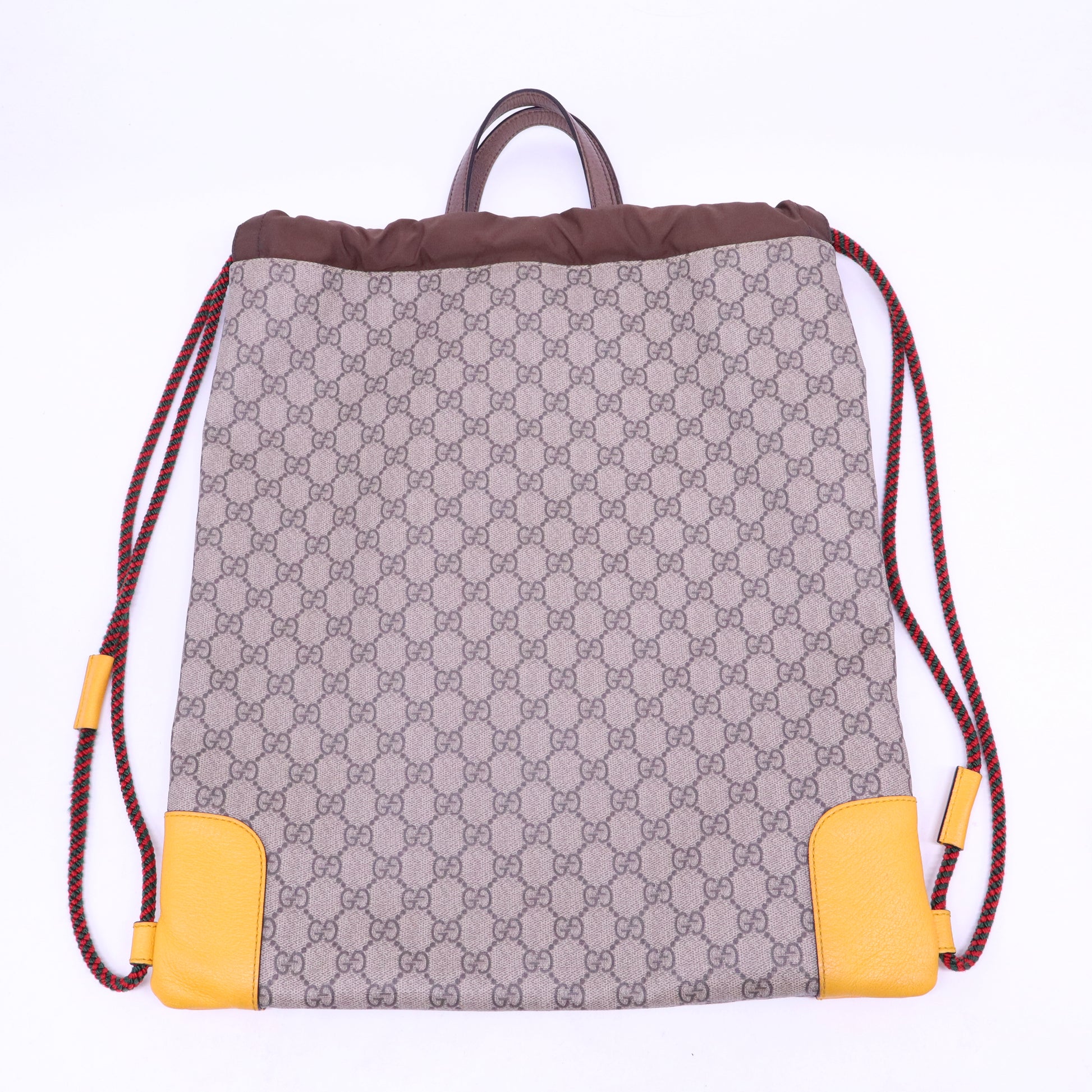 GG Supreme Monogram Neo Vintage Drawstring Backpack Beige New Acero Crop B20846