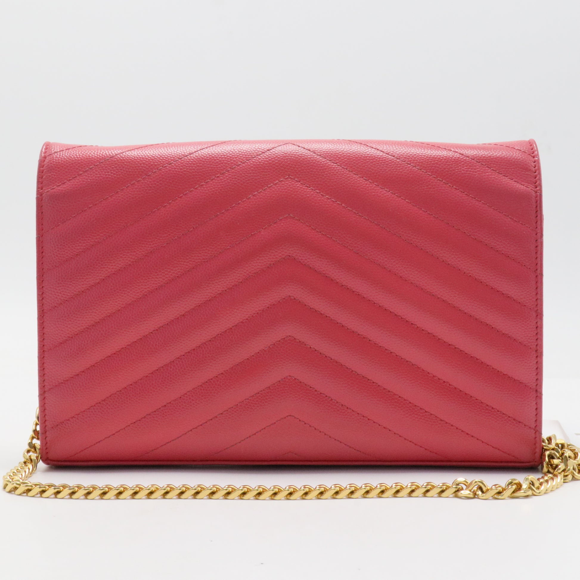 Classic Monogram Wallet on Chain Matelasse Chevron Leather Medium