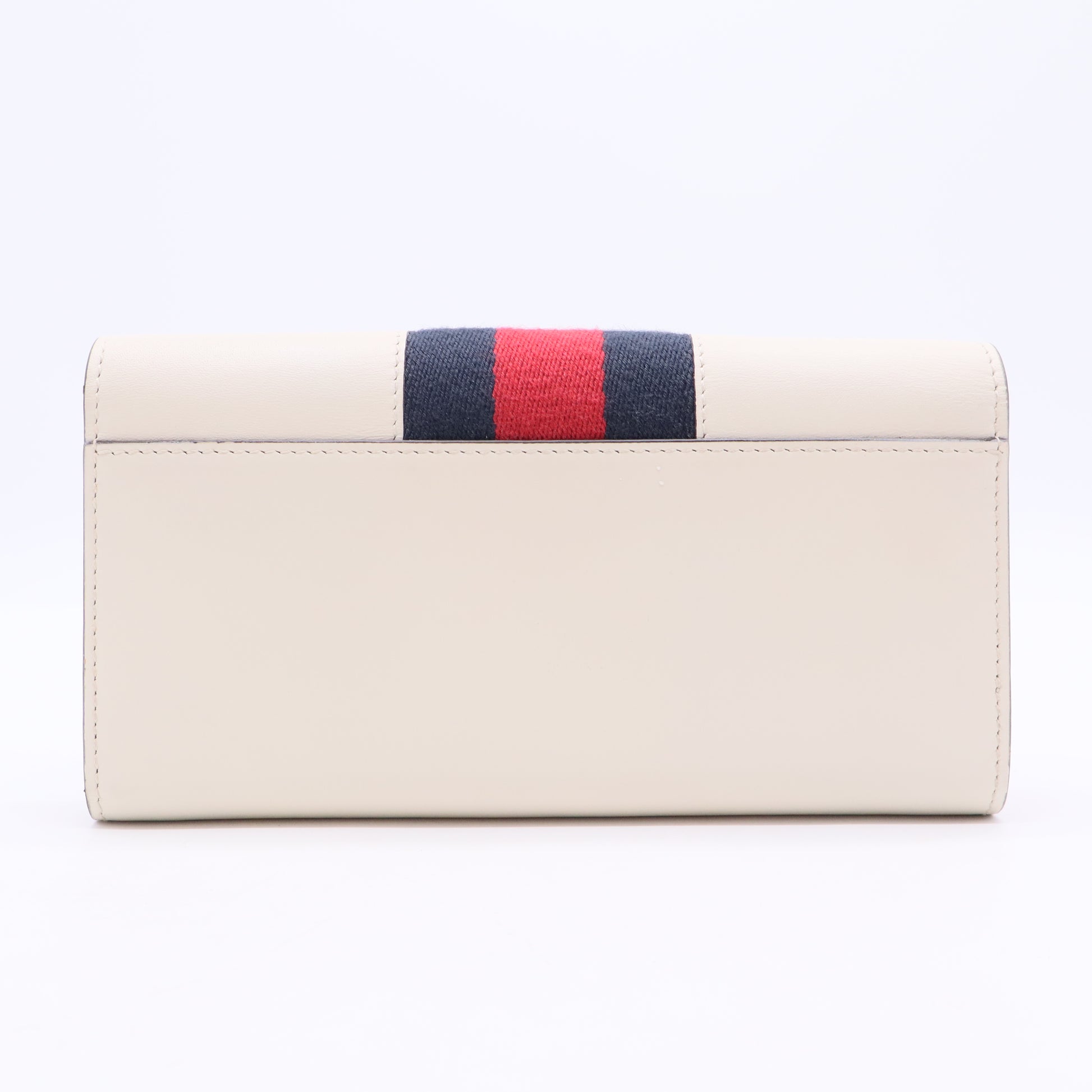 Sylvie Continental Long Bifold Wallet Purse Leather White