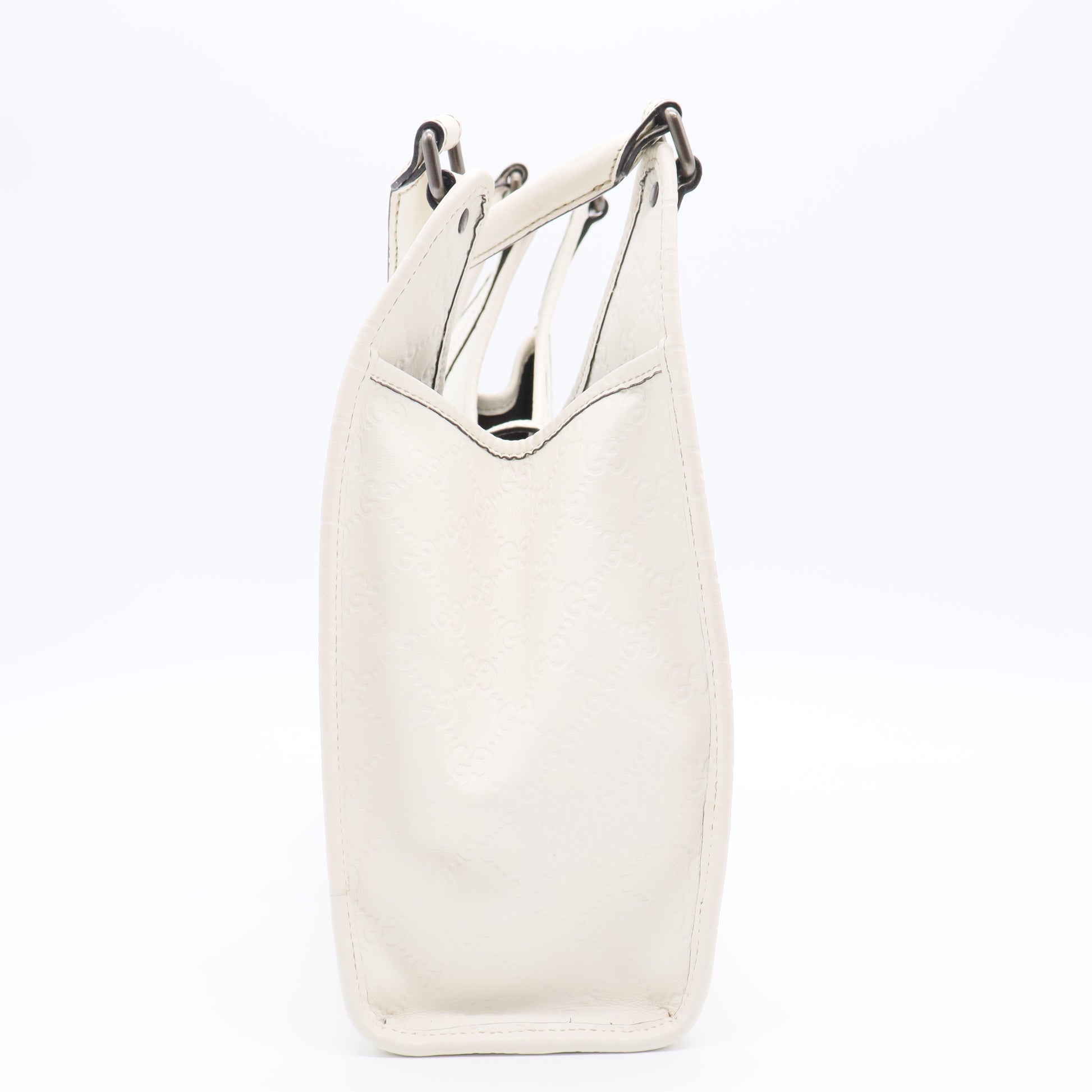 White Guccissima Jackie Bardot Handbag Cream