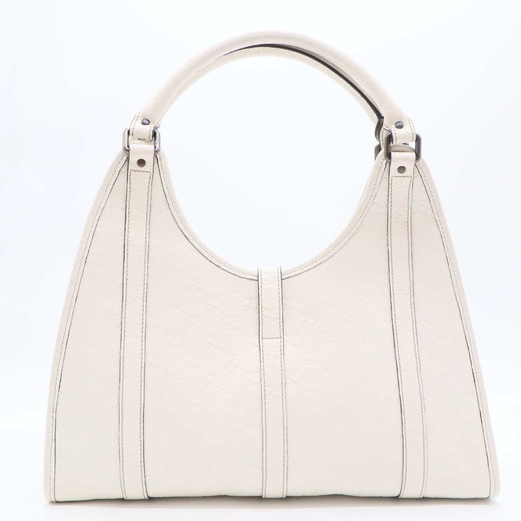 White Guccissima Jackie Bardot Handbag Cream