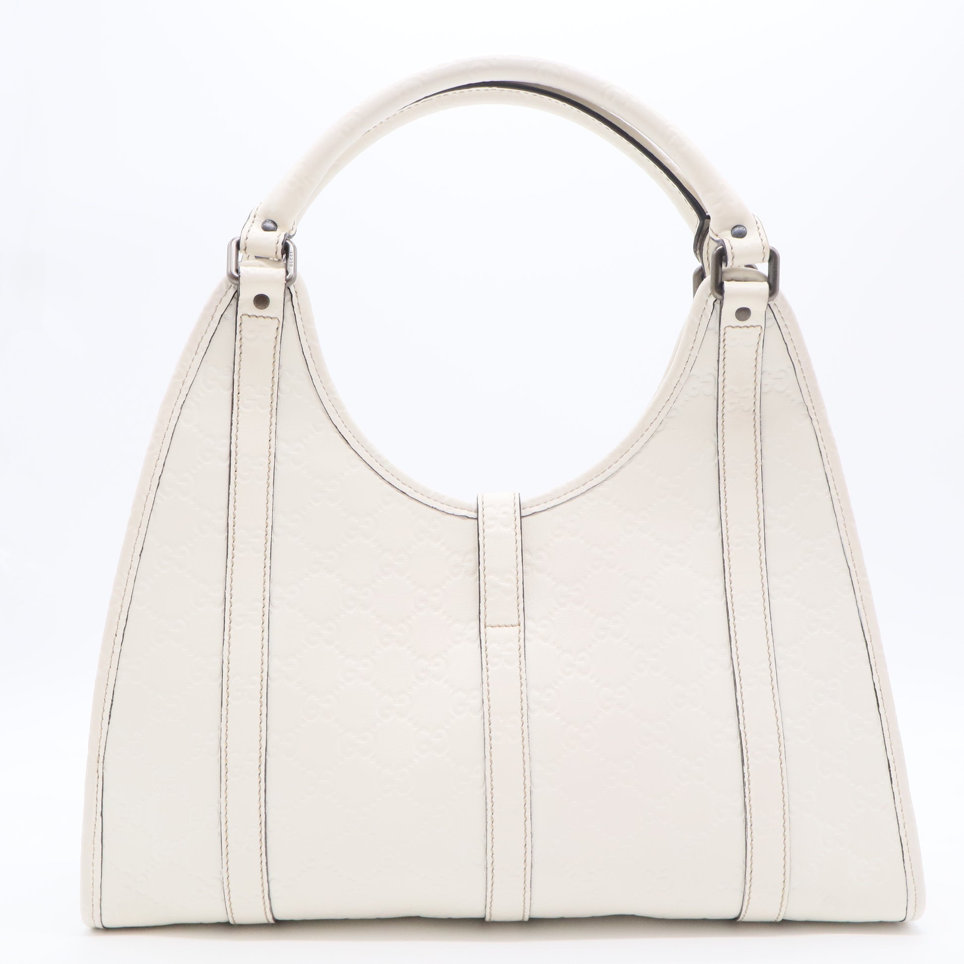 White Guccissima Jackie Bardot Handbag Cream