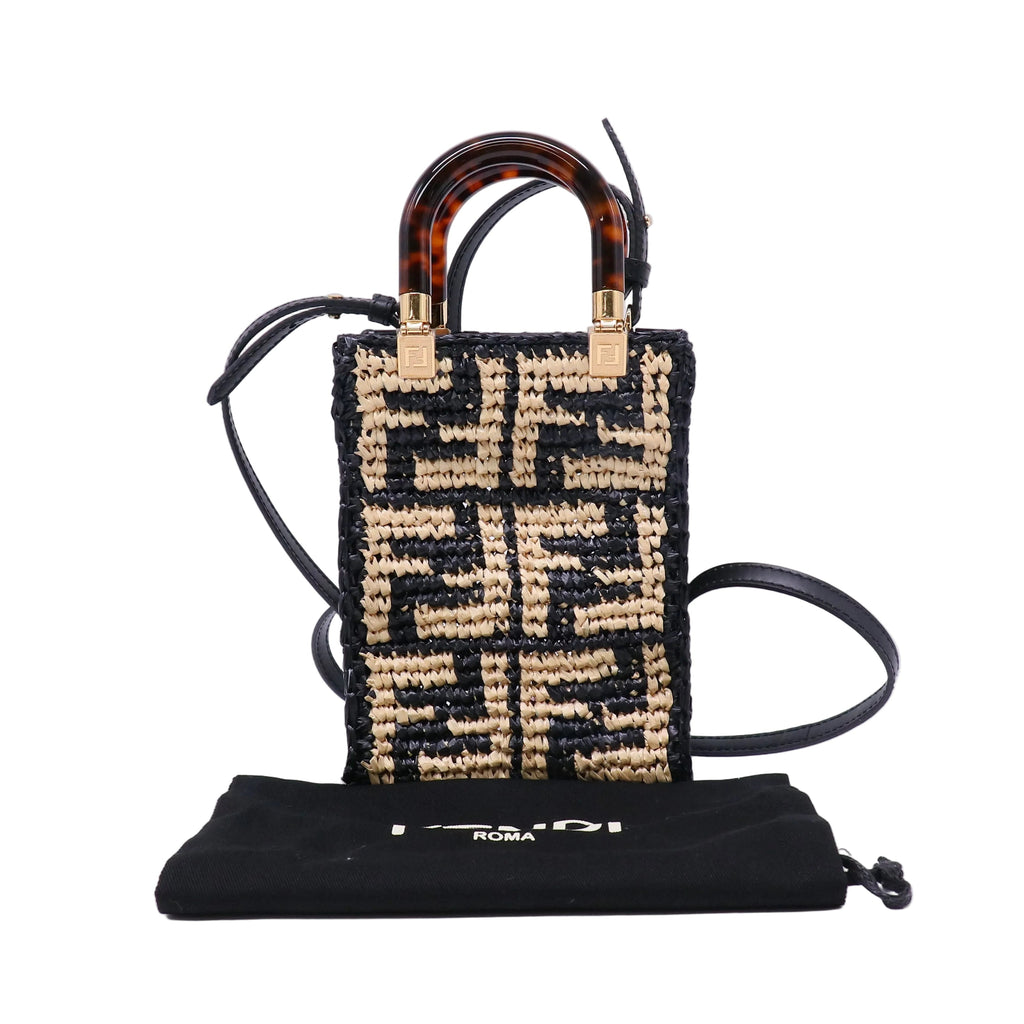 Sunshine Shopper Tote Zucca Raffia Mini Twins LDJ4443