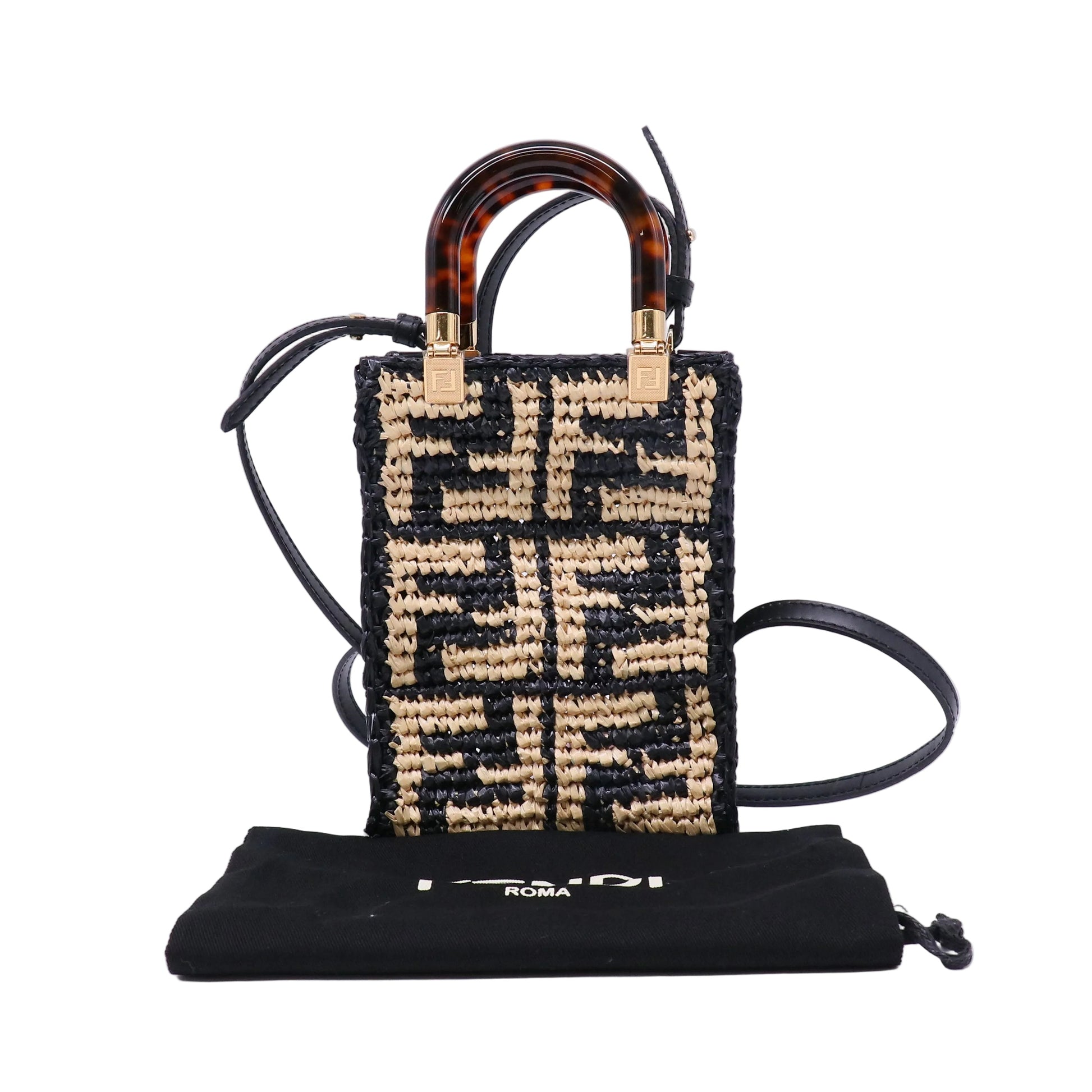 Sunshine Shopper Tote Zucca Raffia Mini Twins LDJ4443