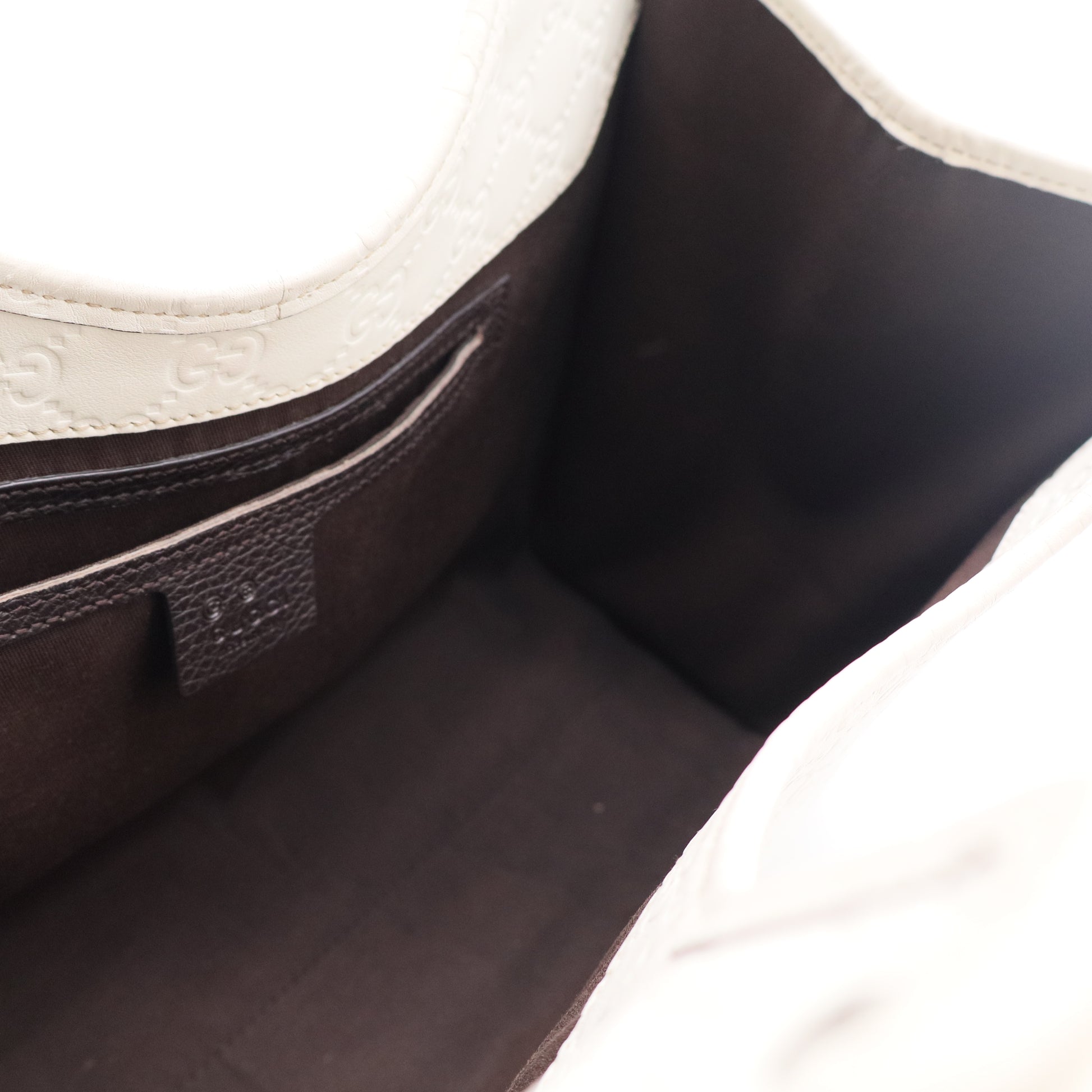 White Guccissima Jackie Bardot Handbag Cream