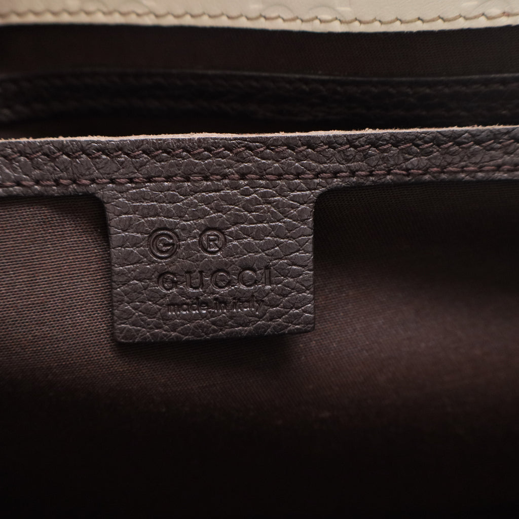 White Guccissima Jackie Bardot Handbag Cream